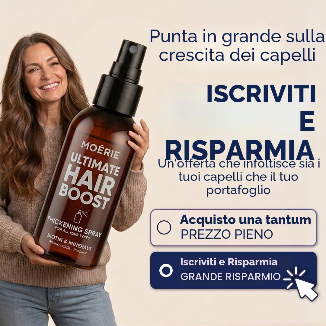 Moerie Spray Crescita Capelli Definitivo Progettato per la Crescita Capelli Veloce Donna e Ricrescita Capelli Uomo, Siero per Capelli 100% Naturale con più di 1000 Minerali, Vitamine e Amminoacidi-x2