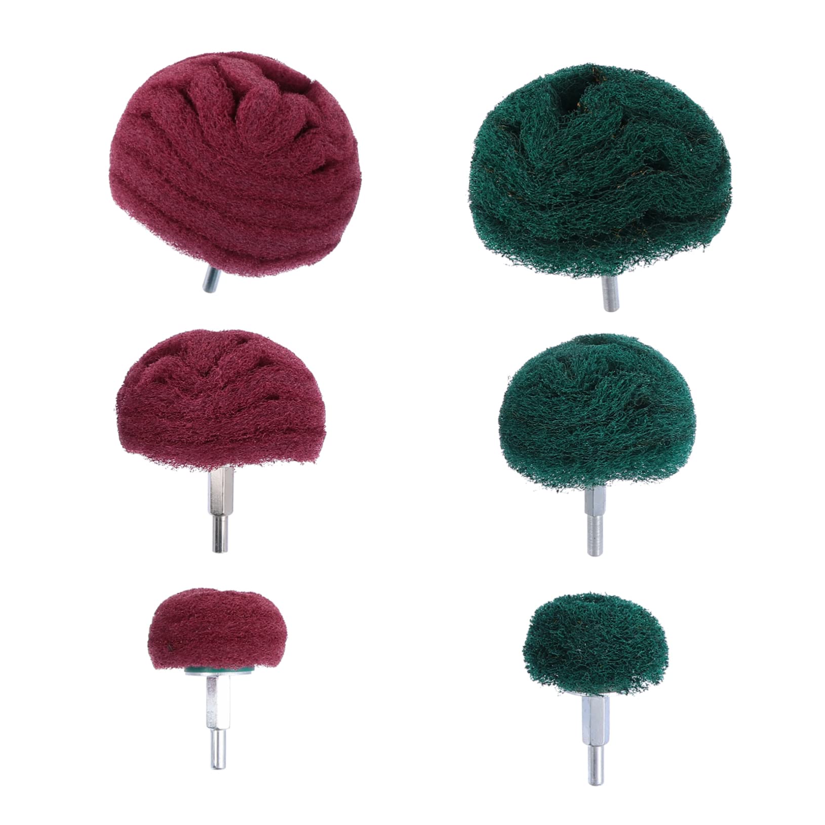 2 Set Lucidatura Per Trapano Lucidatura Mola Abrasiva Accessori Per Utensili Rotanti Testa Abrasiva Tampone Abrasivo Rosso 6 pezzi*2