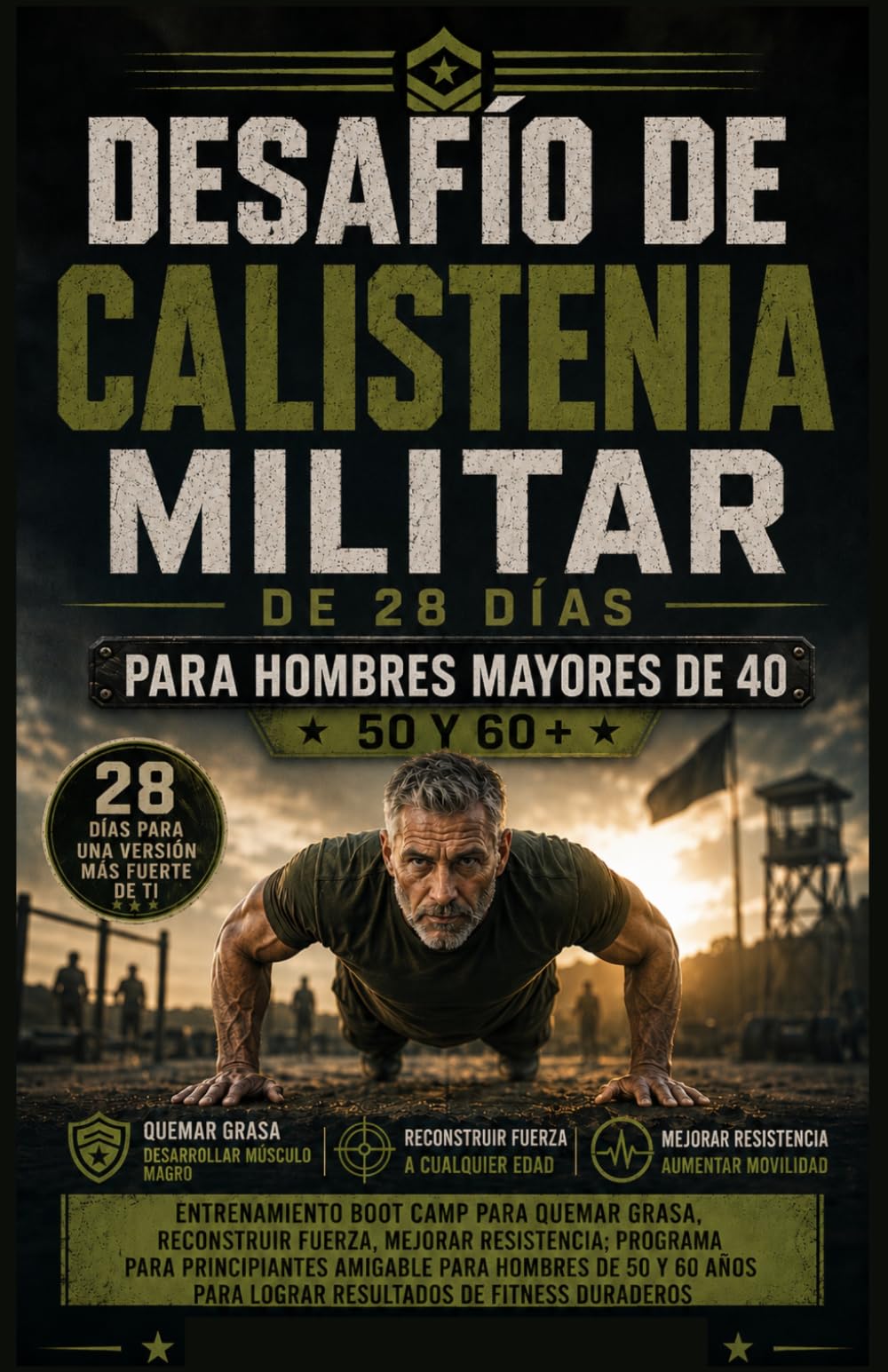 DESAFÍO DE CALISTENIA MILITAR DE 28 DÍAS PARA HOMBRES MAYORES DE 40 AÑOS: Entrenamiento intensivo para quemar grasa, recuperar fuerza y aumentar la ... lograr mejoras duraderas en tu estado físico