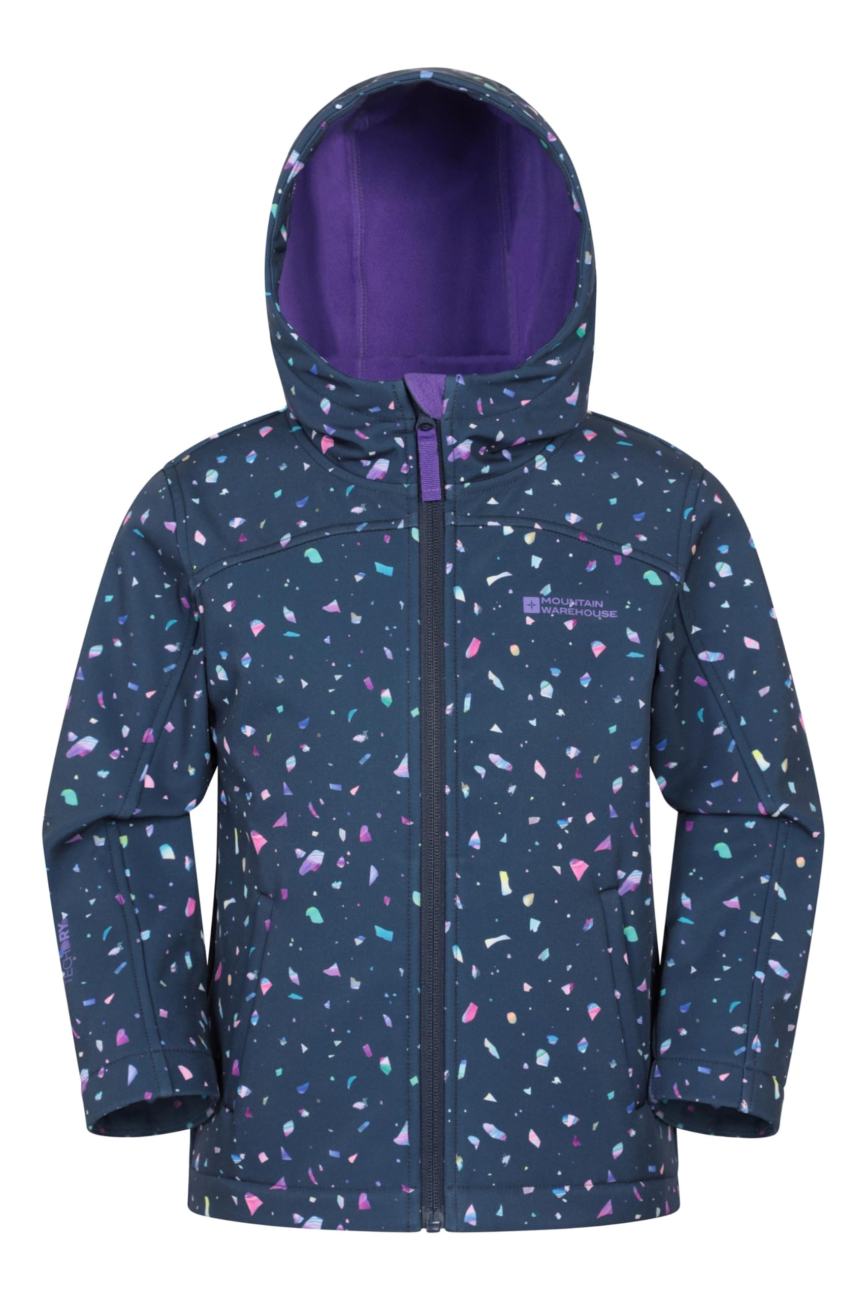 Mountain Warehouse Boys Berry (05) Exodus Kids Softshell Jacket - Breathable, Water Resistant, Fleece Lined, Wind Resistant Coat, & Girls - Autumn, Winter, Outdoor Kids Size 3-4 Years