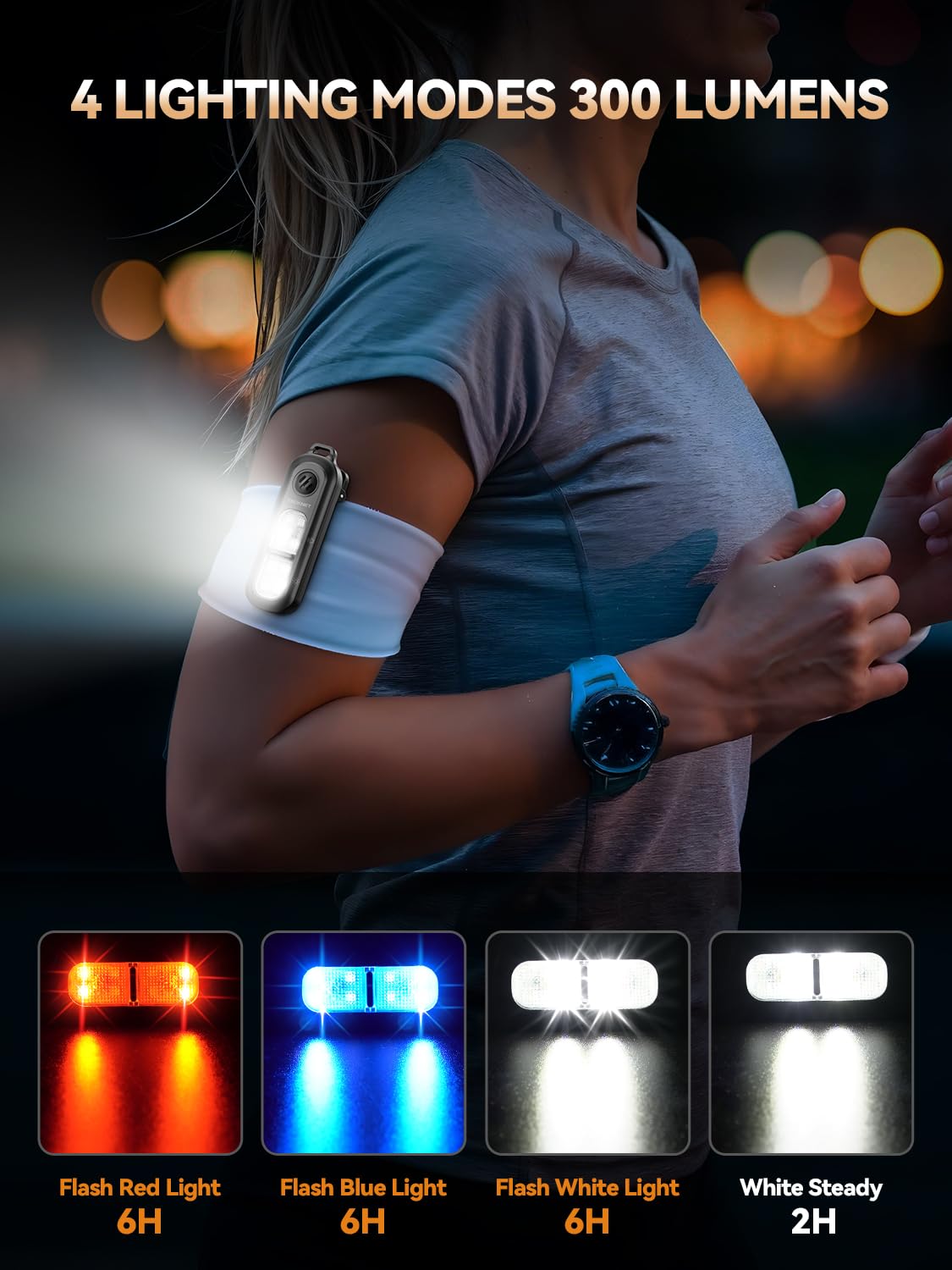 TECKNET 130dB Personal Alarms for Women with SOS Strobe Light Rechargeable Clip On Torch & IPX4 Waterproof Running Lights - Image 2