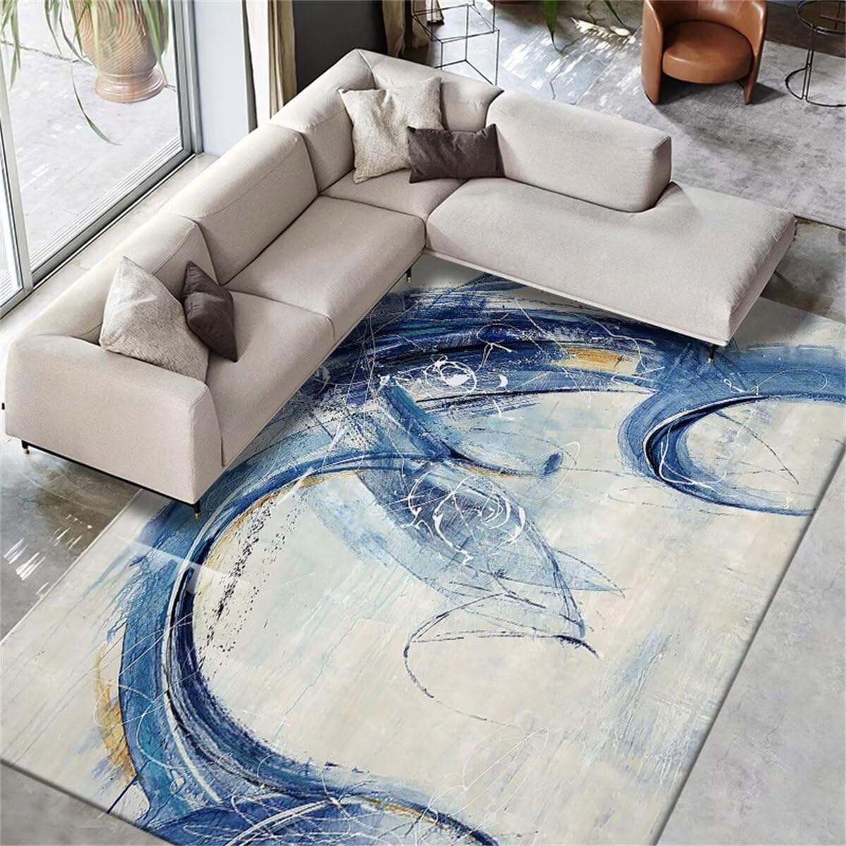 Tapis de canapé lavable bleu 60x120 pour une décoration propre