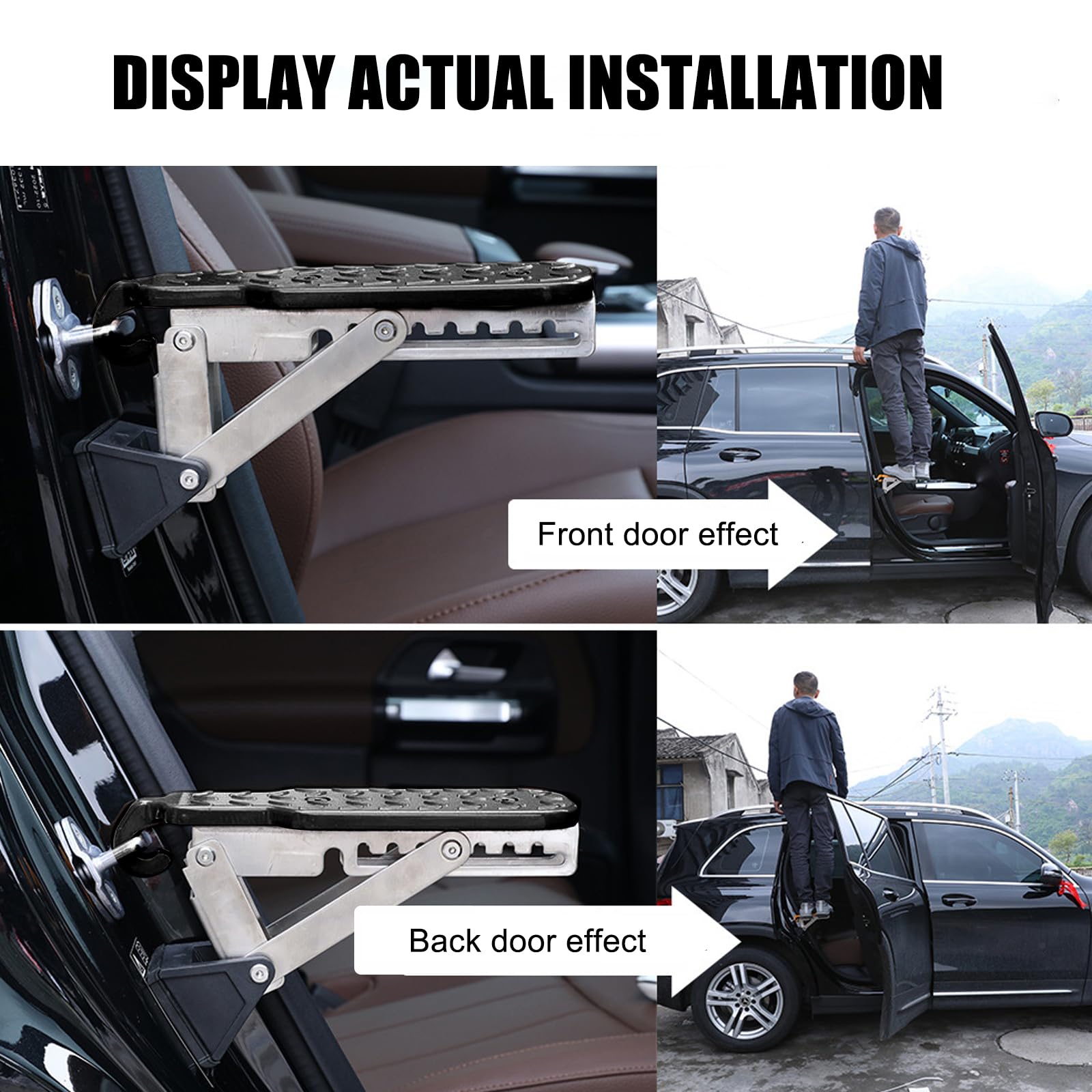 Gradino per Auto: Pedale pieghevole per porta auto, pedale per porta auto, gradino per auto pieghevole, pedale per porta auto, universale, adatto per veicoli con porte a cerniera a U, SUV, RV, camion