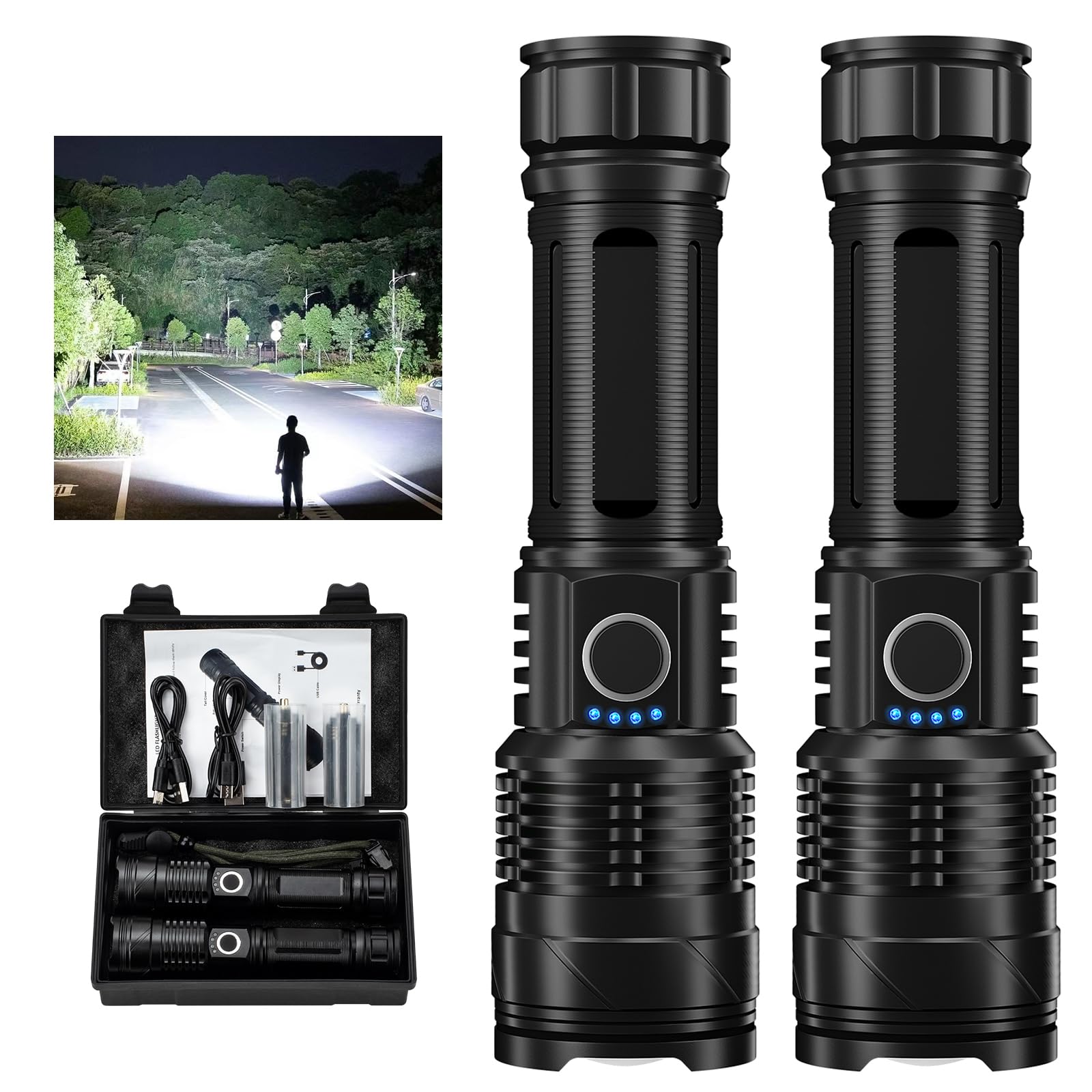 Amazon.co.jp: LED懐中電灯 高ルーメン 充電式 900,000ルーメン