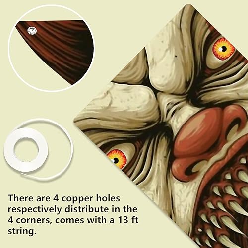 Miniatura 4 de Pancarta de vampiro de payaso, telón de fondo de terror y terror, decoración temática de payaso espeluznante, decoración para suministros de fiesta