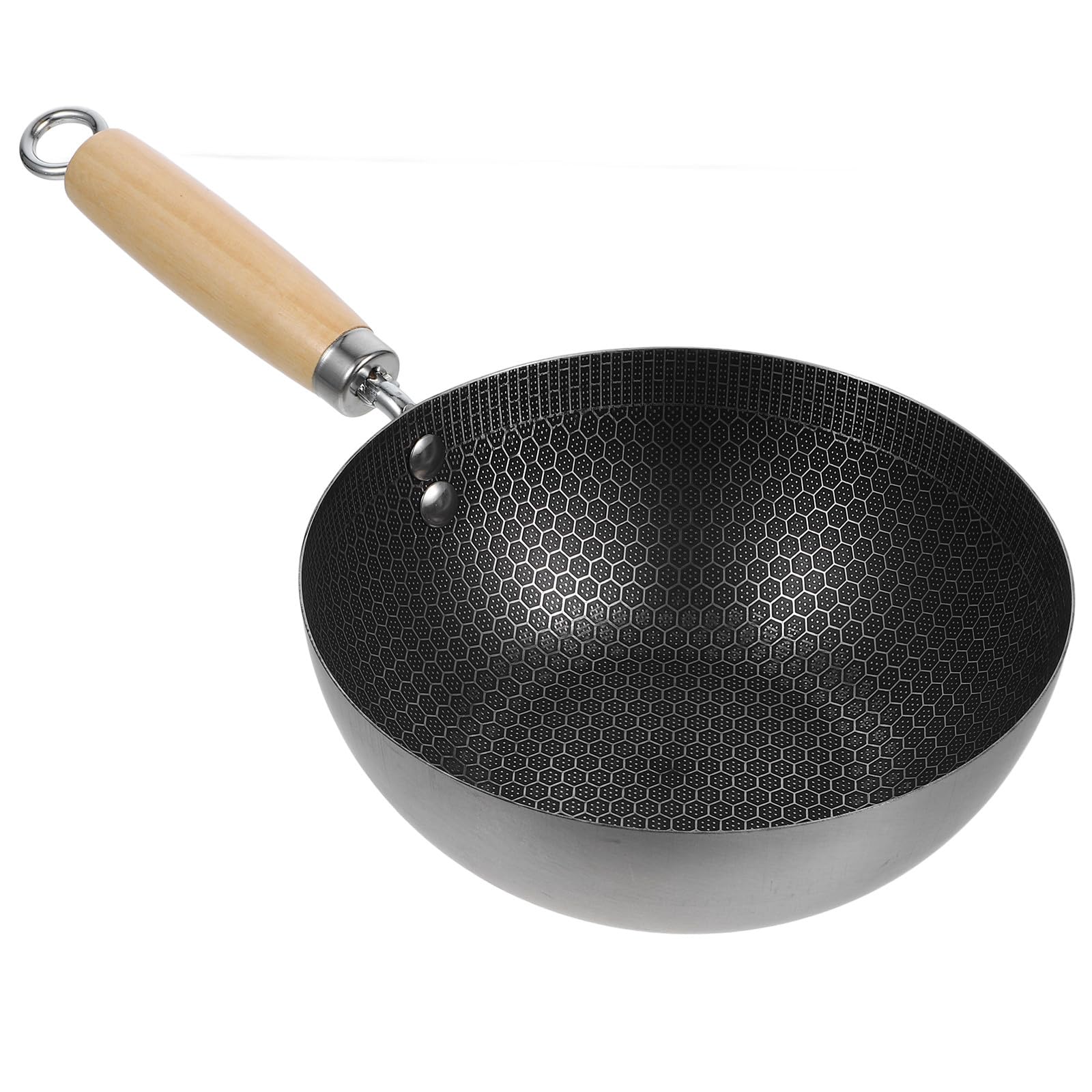 Wok en acier inoxydable pour cuisine et grill poêle antiadhésive alvéolée repas en famille