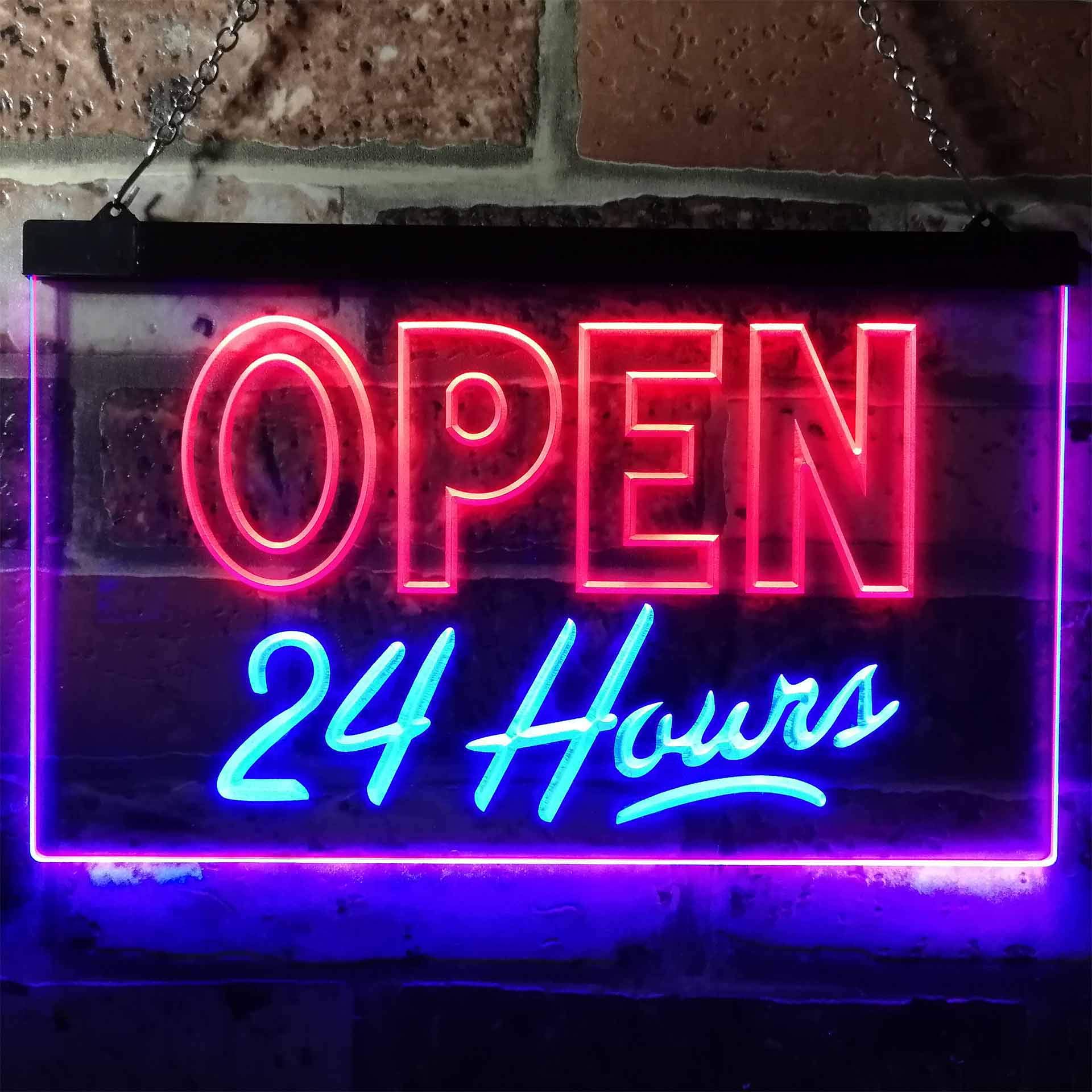 Amazon.co.jp: Open 24 Hours Display Dual Color LED看板 ネオン