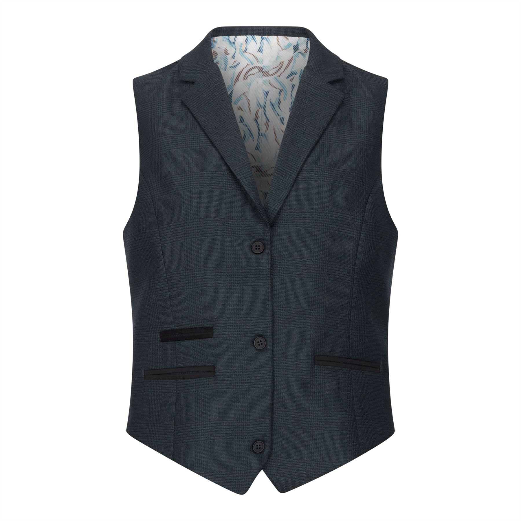 TruClothing Damen Anzug 3 Teilig Olive Karo Tailored Fit Business Formal