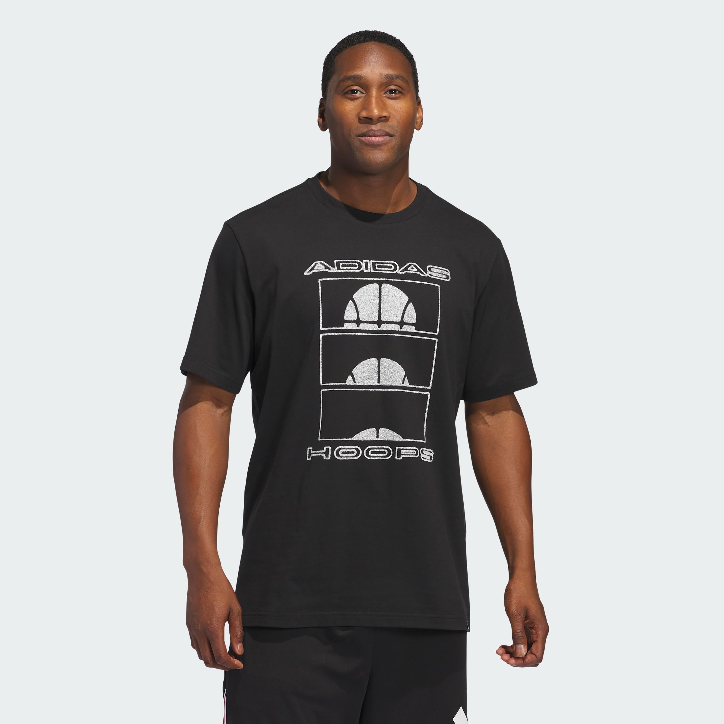 adidas Men's Ball at Sunrise Graphic Tee, Black, L