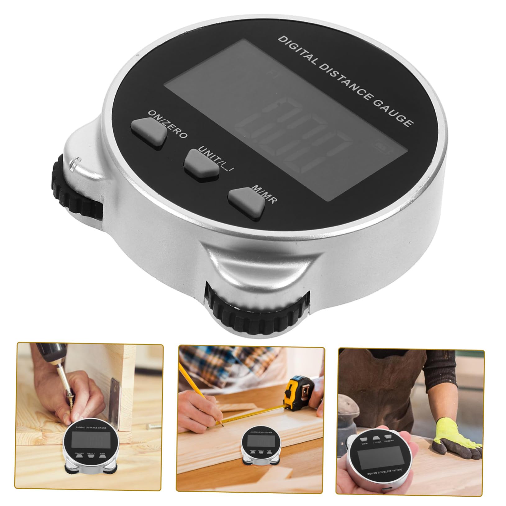 Rueda de Cinta Métrica Digital Abs Negro 260mah para Medir Diámetro