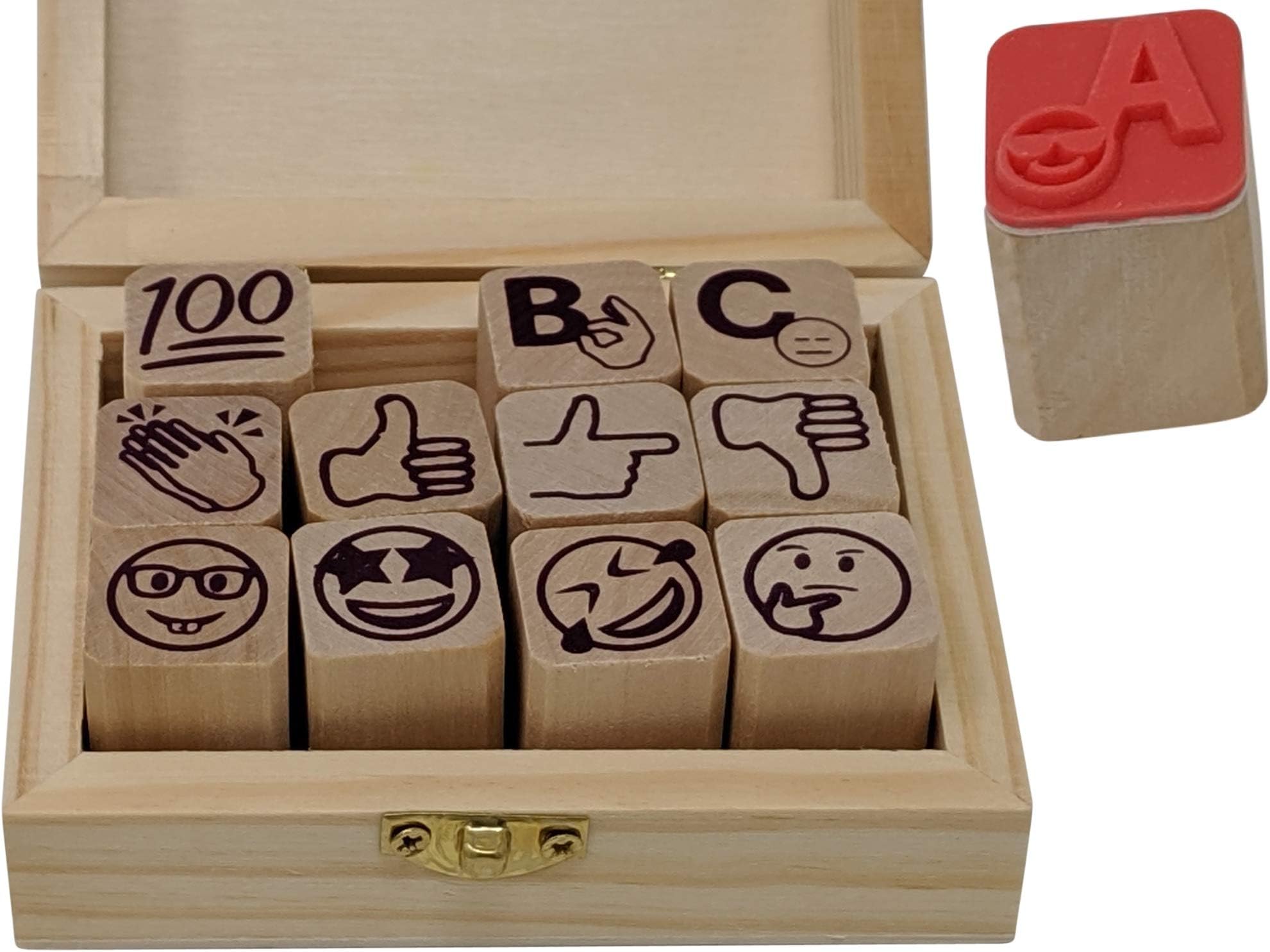 Stampmojis Teacher Stamps for Grading - Fun Teacher Supplies for Classroom, Cute Teacher Stamp Set, Teacher Gifts