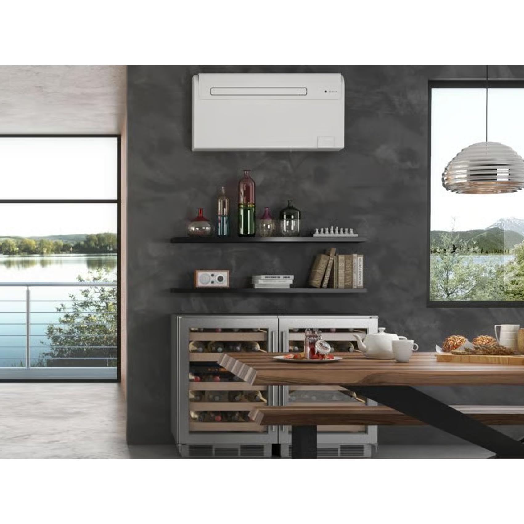 Olimpia Splendid Unico Air HP EFA, Climatiseur Mural Sans Groupe Extérieur | Conditionneur d'Air 02595, Chaud/Froid, Design Slim 16 Cm, Silent System, Télécommande