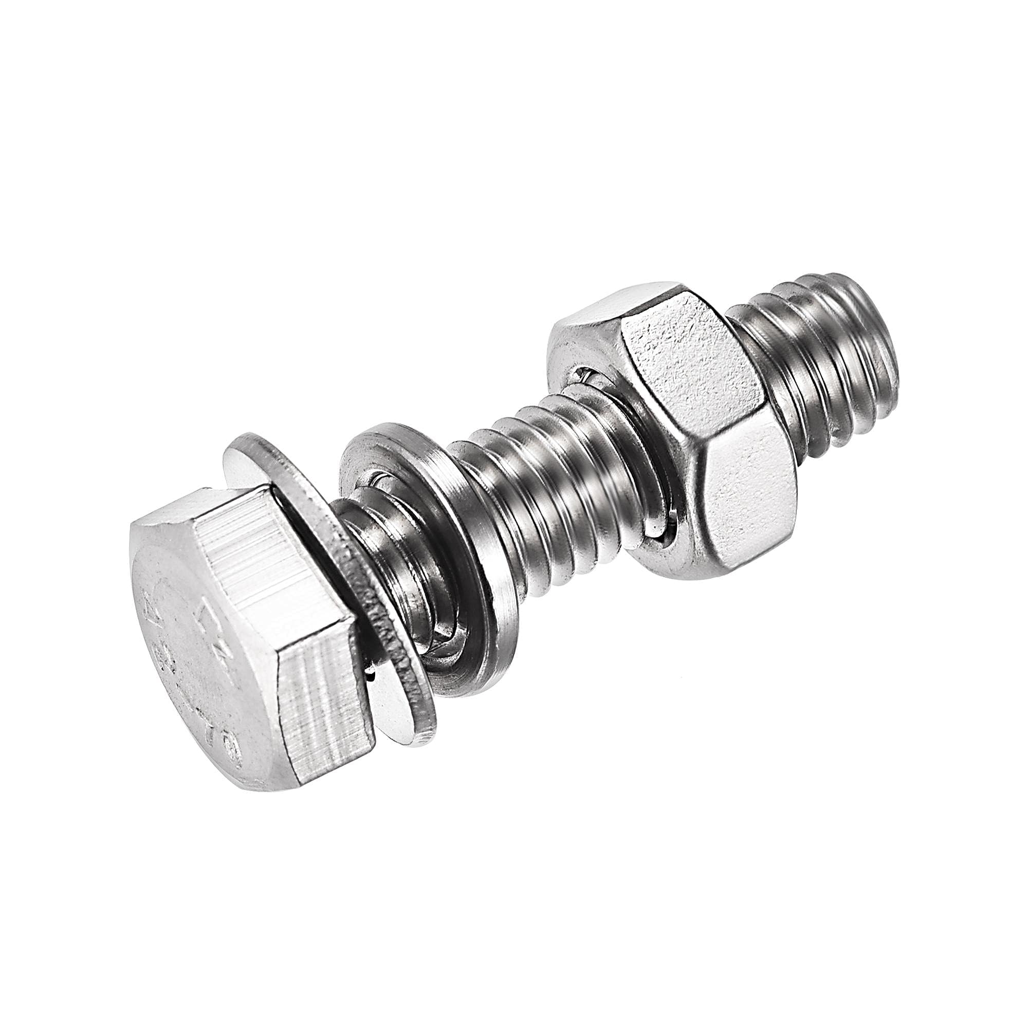 TOP-VIGOR 4Pcs M8 x 30mm Hex Head Screws Bolts, Nuts, Flat & Lock Washers Kits - Image 4