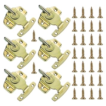 6 Pieces Dining Table Locks, Cooyeah Training Dining Table Connector Door Drawer Cabinet Buckle Hardware Accessories with 30 Pieces Screws.