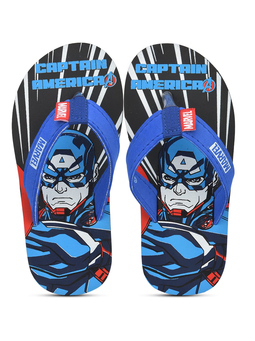 Marvel Avengers by toothless Kids Boys Black Flip-Flops