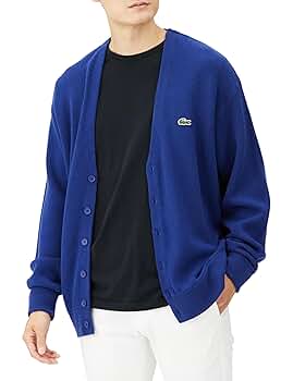 ラコステ　厚手カーディガン　LACOSTE 　メンズ　Lサイズ LACOSTE ラコステ 90s USA製 オールド 長袖 Vネック
