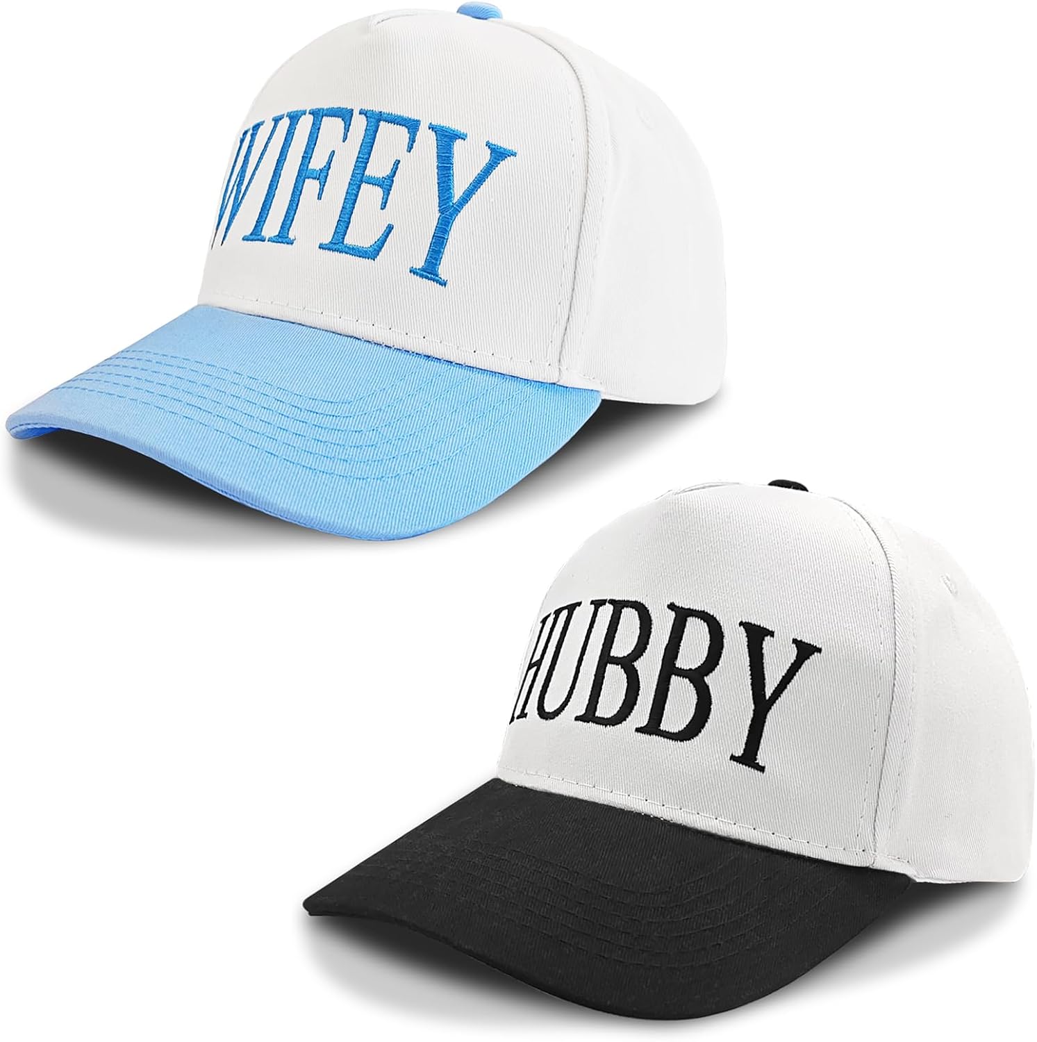 Hubby and Wifey Gifts Hat for Bridal Shower Gifts, Adjustable Couples Hat for Wedding Honeymoon Anniversary for Newlyweds - Image 4