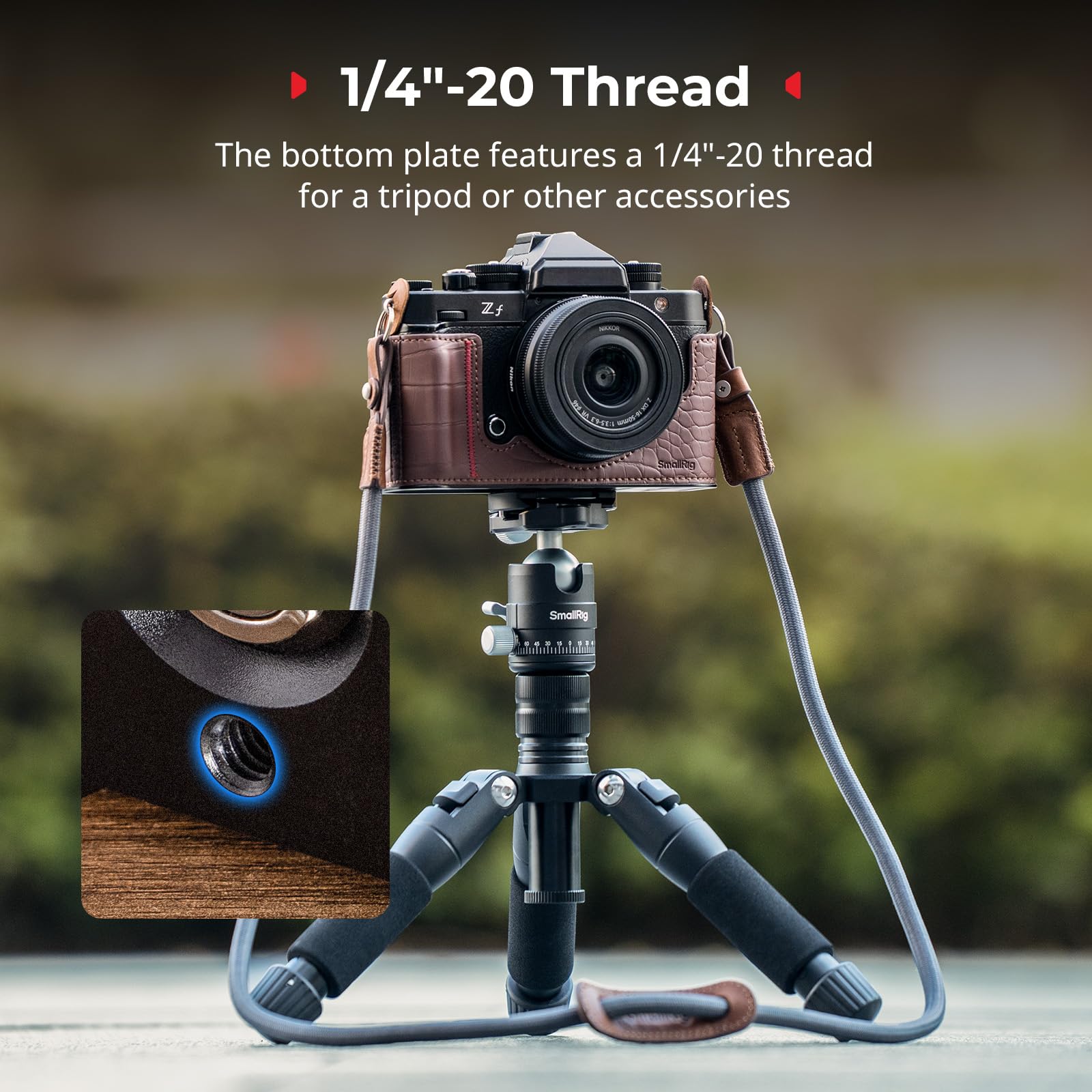 SMALLRIG Zestaw futerałów do Nikon Z f, zestaw futerałów ze skóry PU w stylu vintage, z ulepszonym uchwytem, podszewką z mikrofibry odporną na zarysowania, ramą ze stopu aluminium, brązowy - 5096
