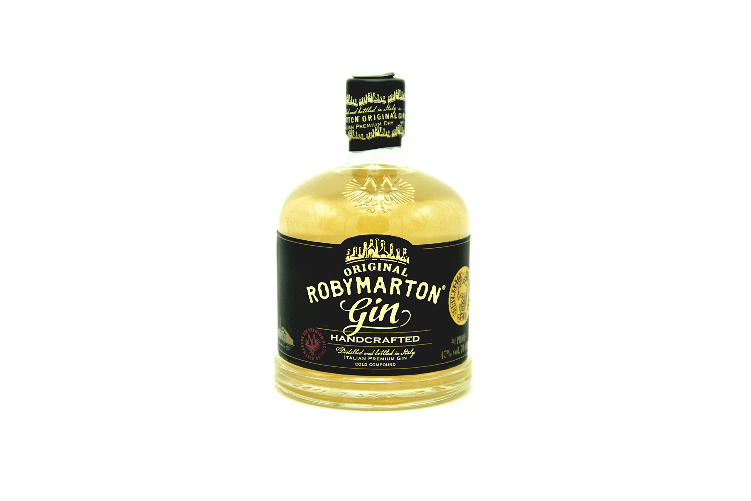 Robymarton Gin - Original Italian Premium Gin - Gusto Speziato con 11 Botaniche - In Confezione Regalo con Latta Serigrafata Originale - Ideale per Gin Tonic e Cocktail Gourmet - 70cl - 47% vol.