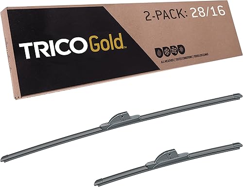TRICO Gold™ 18-2816 - Paquete de 2 escobillas limpiaparabrisas de repuesto para automóvil de 28 y 16 pulgadas, para todo tipo de clima, para modelos