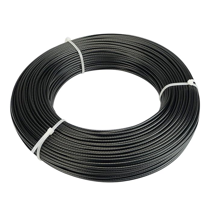 Buy Muzata 250 Feet Wire Rope Black Vinyl Coated Stainless Steel 1/16