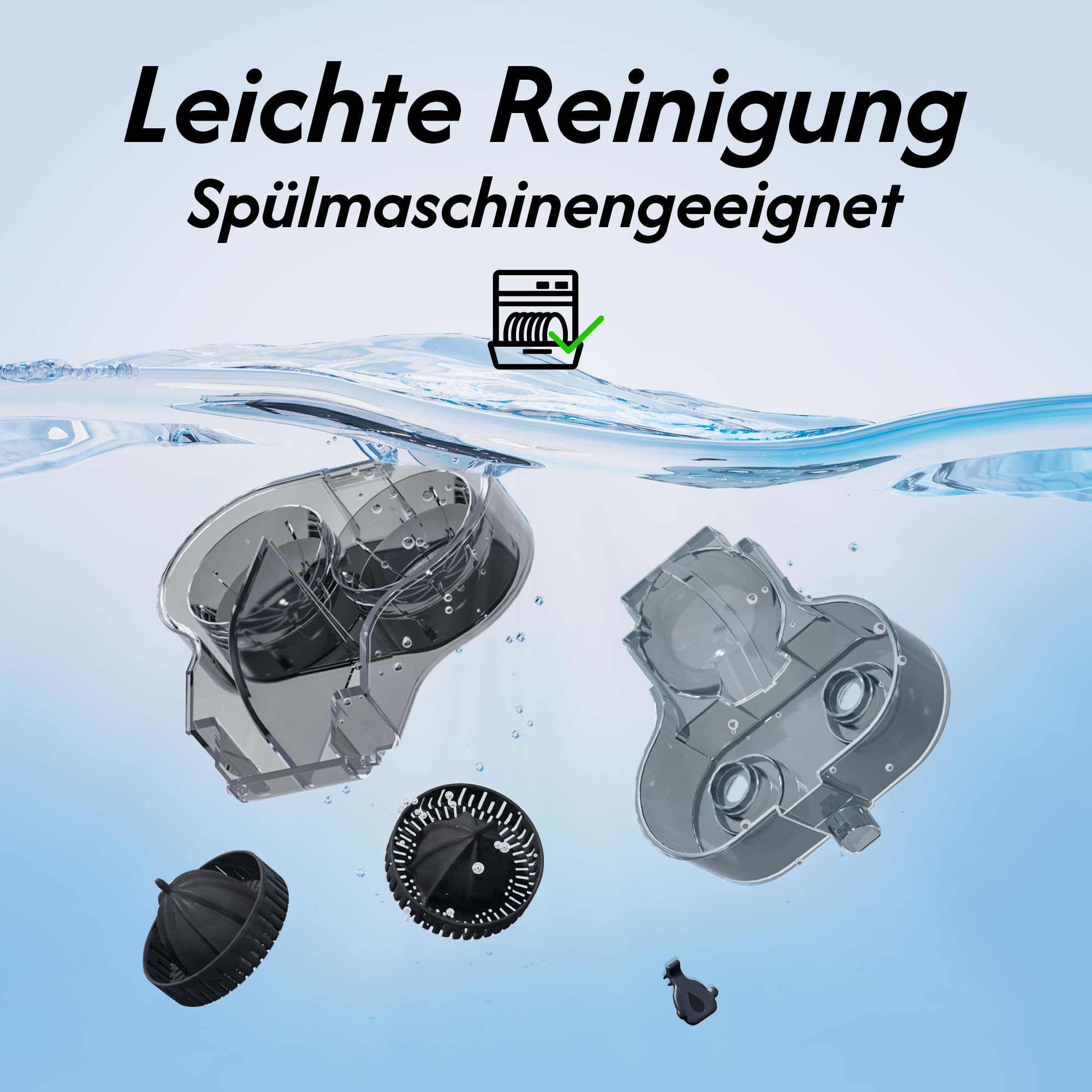 B Juicy O2 Elektrische Zitruspresse & Orangenpresse – Doppelkegel-Entsafter mit Schneider, vollautomatisch, 100W，13500 U/min, BPA-frei, 380ml, leicht zu reinigen, für Orangen, Zitronen & mehr