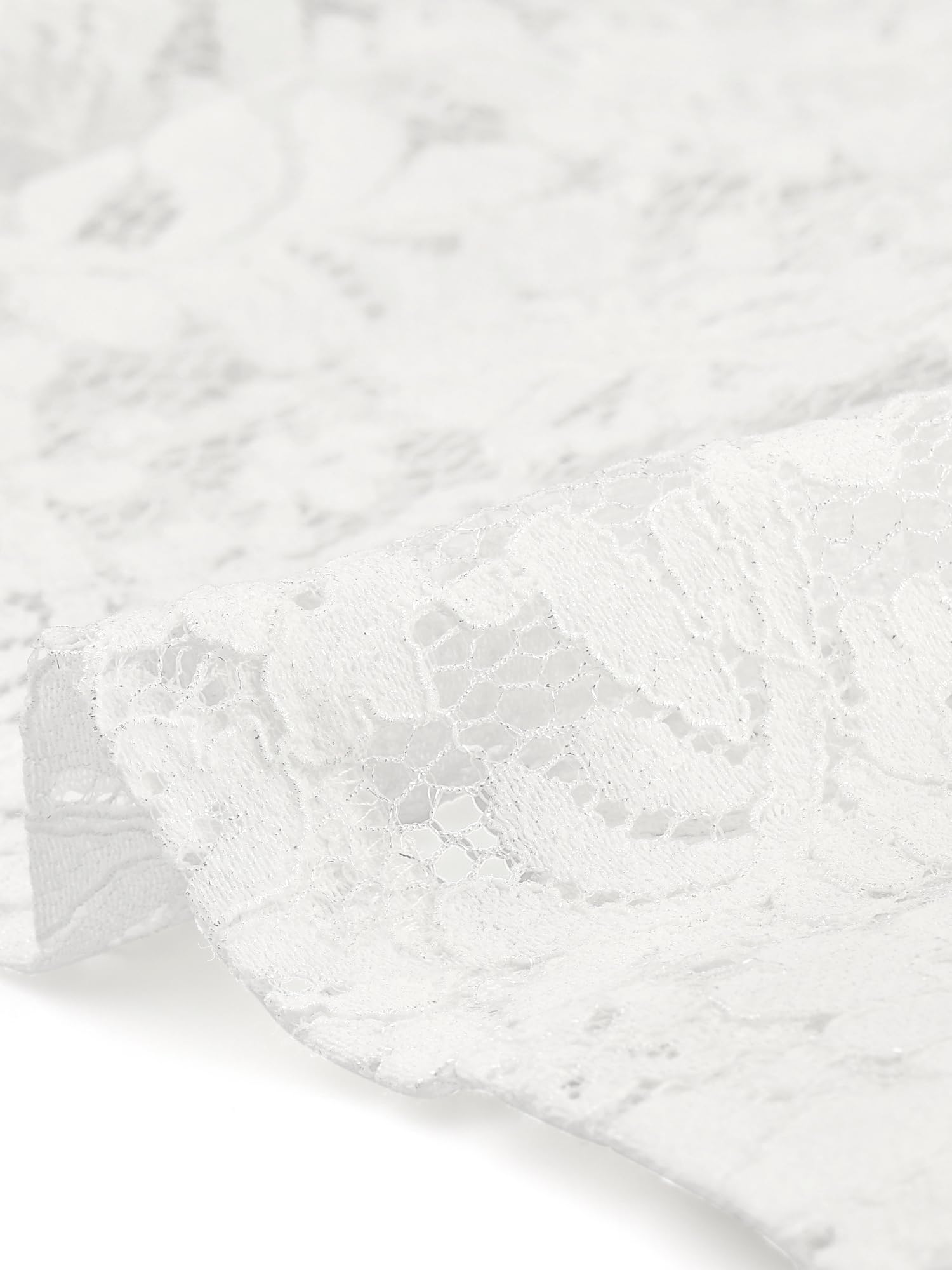 Allegra K Boléro élégant en dentelle florale pour femme - Pour le travail, les invités de mariage, blanc, X-Small