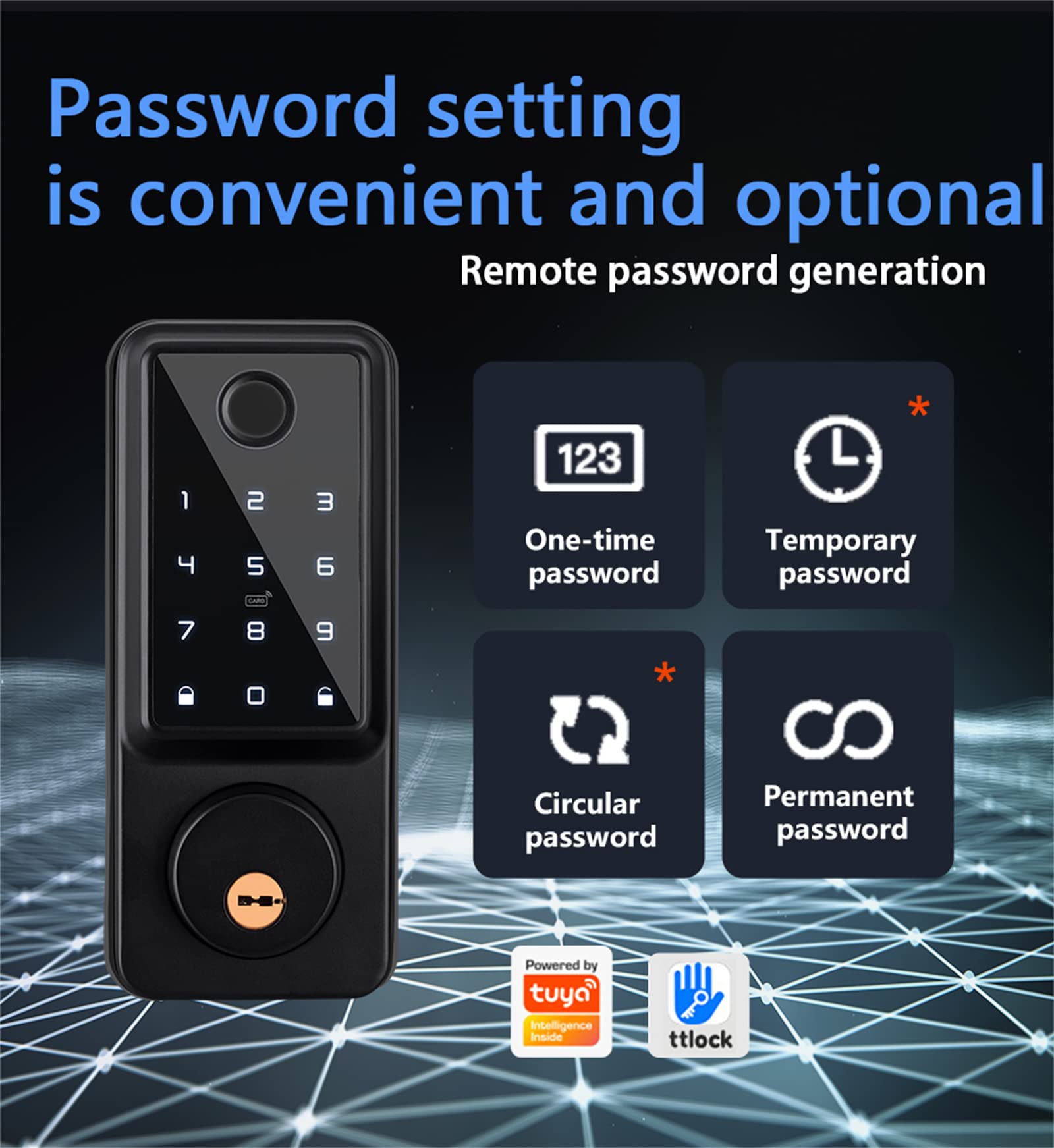 Serrure Intelligente, Serrures À Pêne Dormant Intelligentes Pour La Maison Alexa Wifi Bluetooth Ttlock App Biométrique Empreinte Digitale Sans Clé Clavier Numérique Serrure De Porte D'entrée