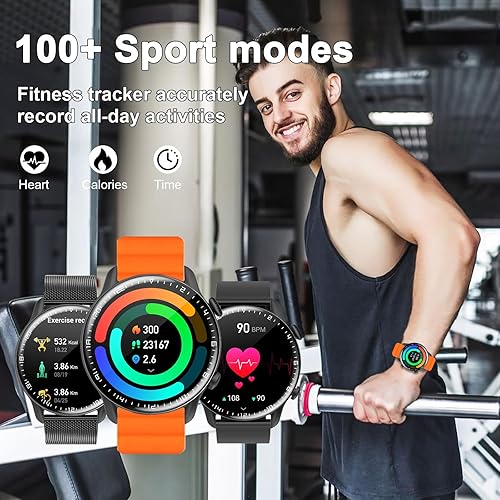 Miniatura 4 de Reloj inteligente para hombres y mujeres, resistente al agua con Bluetooth para teléfonos Android iOS, pantalla táctil AMOLED de 1.43 pulgadas,