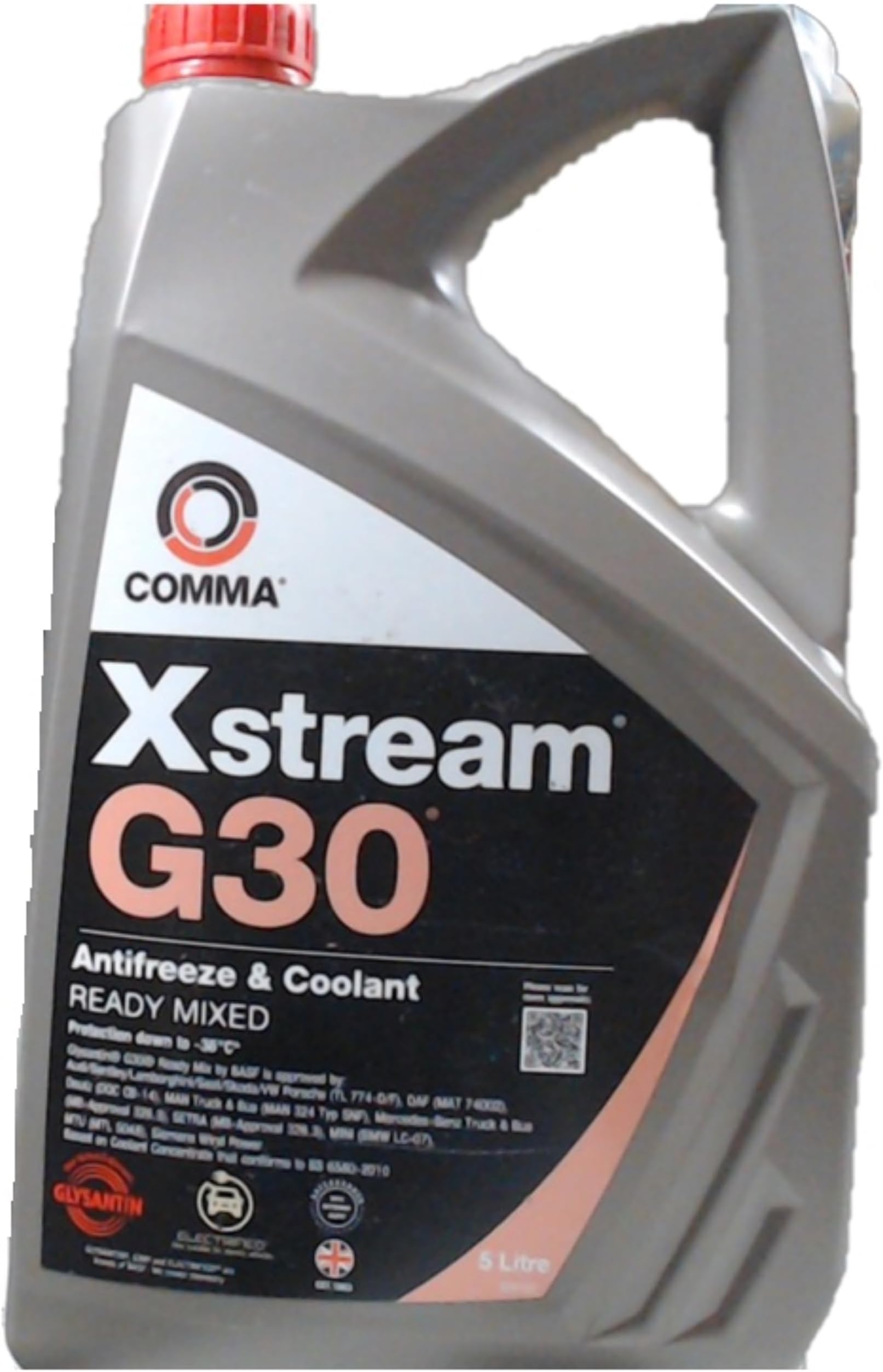 Comma XSM5L Xstream G30 Antifreeze and Coolant Ready Mixed, 5 Liter, Grey