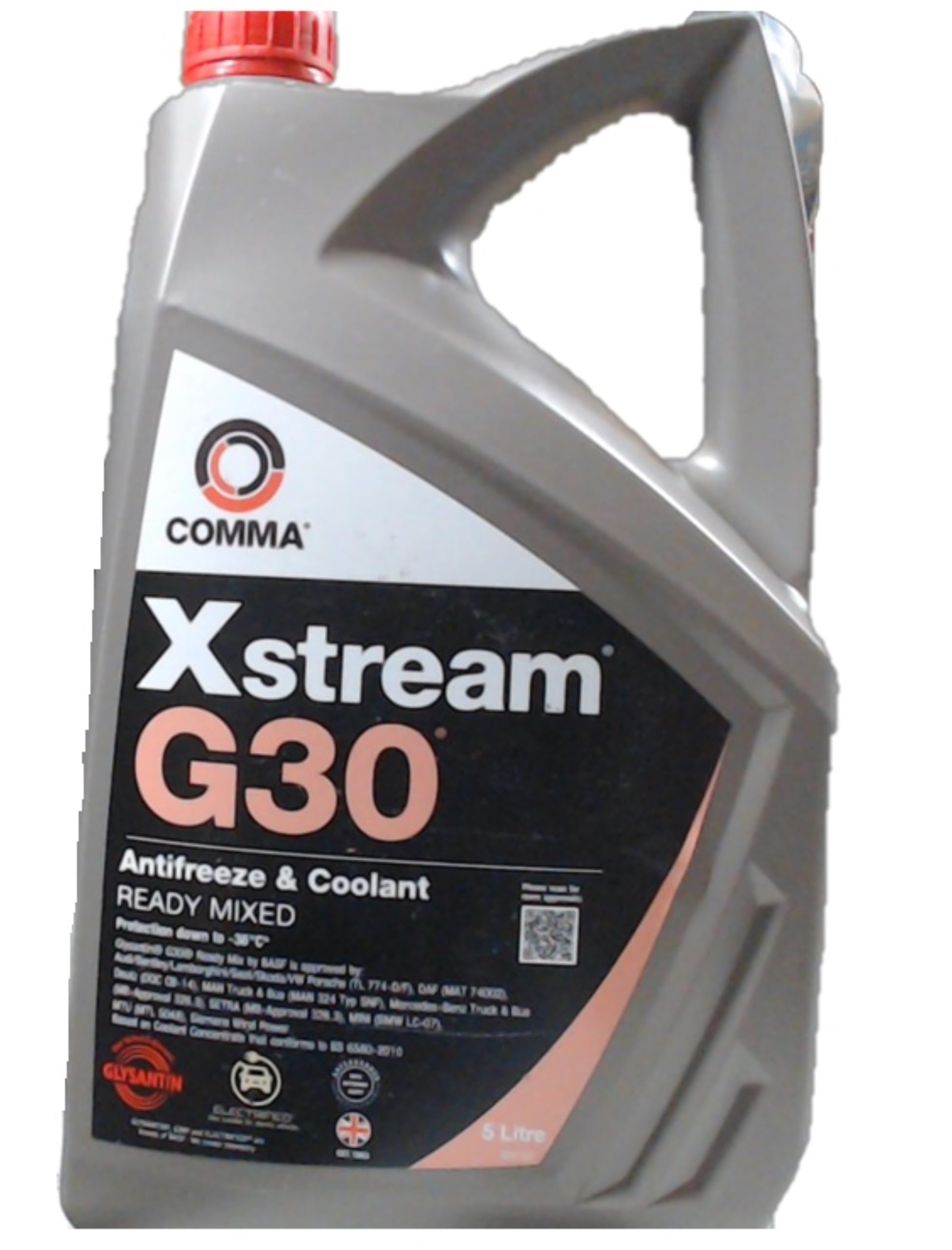 Comma XSM5L Xstream G30 Antifreeze and Coolant Ready Mixed, 5 Liter, Grey
