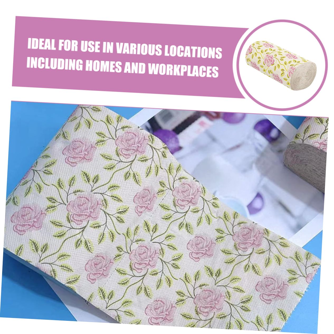 Yardenfun Carta Igienica Resistente e Confortevole in Polpa di Bambù 10 Pezzi e Motivi Distintivi di Rose con Design Elegante per Bagno Casa e Ufficio