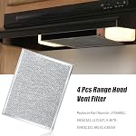 97006931 4 Pcs Range Hood Vent Filter 10.5 x 8.75 Inch, Replacement for Broan-Nutone Models RL6100F-R, SL6200-H, RL6300-H, RL6100-H, 46000, Replaces 99010121, 1172137, 5-3078, S99010121