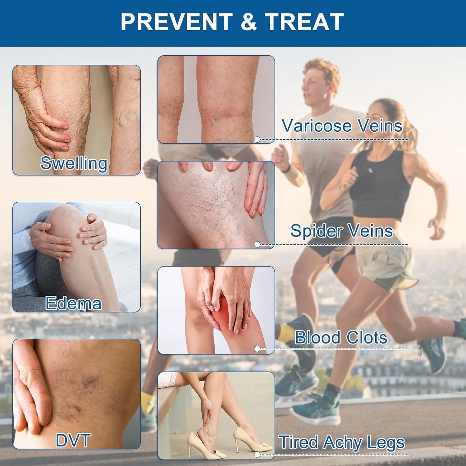 Compression Stockings for Women & Men,Open Toes Medical Support Hose Moderate Graduated 15-20mmHg Thigh High Toeless Compression Socks for Circulation Varicose Vein Swollen legs Travel Flight Pregnant - Image 3