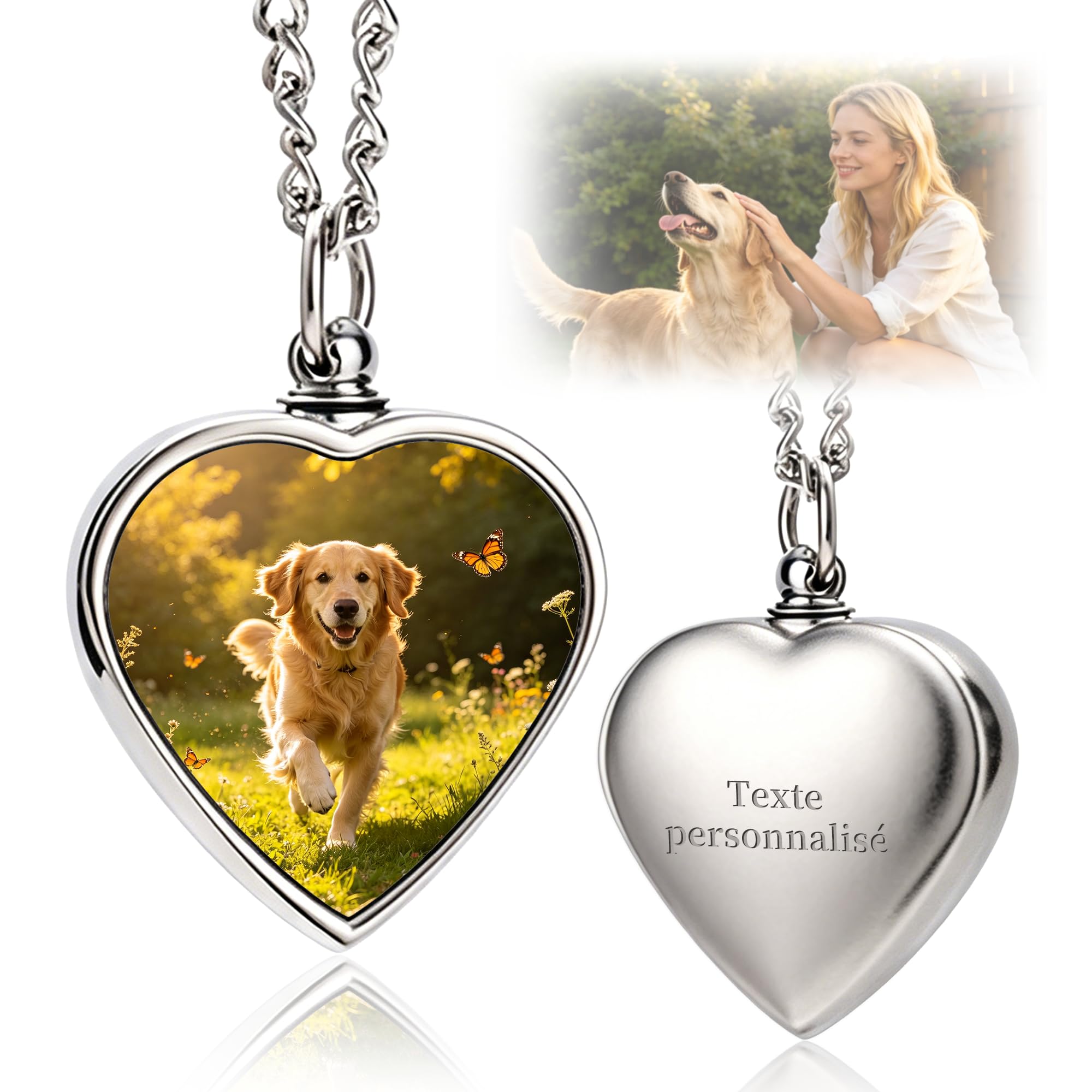 AASFK Personalized Pet Urn Necklace Cremation Jewelry Gift for Dog Cat