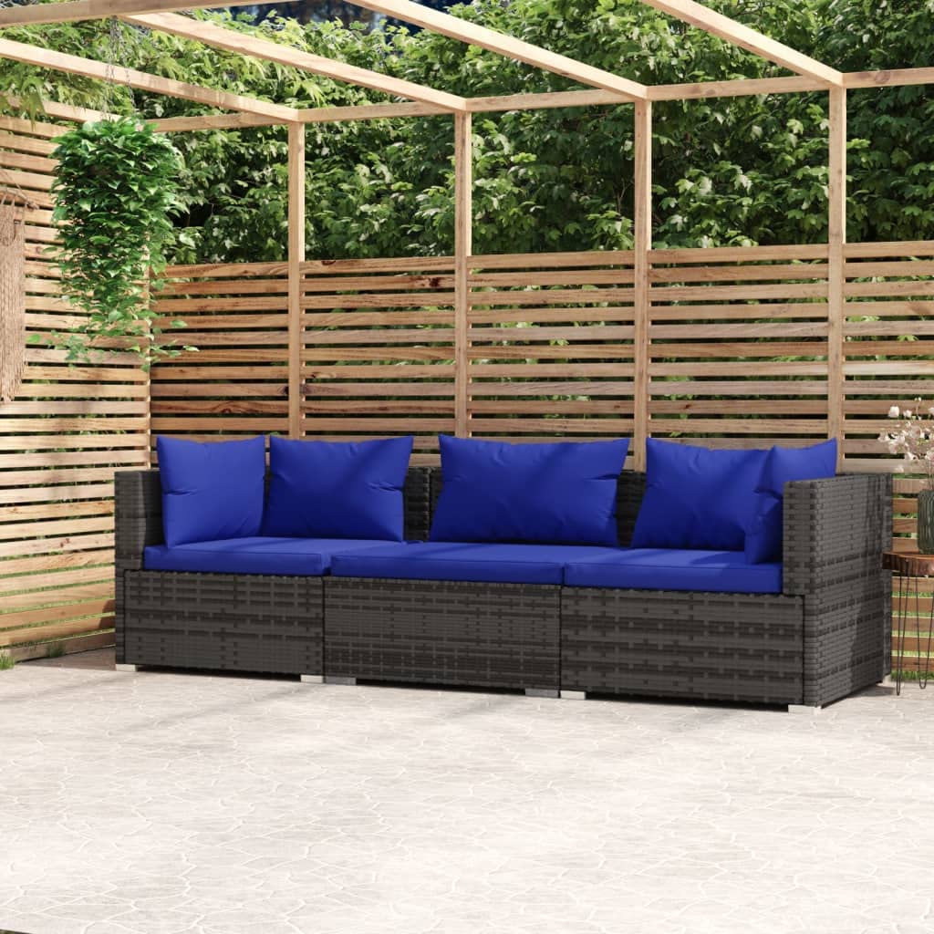 vidaXL Set Divani da Giardino con Cuscini in Polyrattan Colori/Modelli Diversi