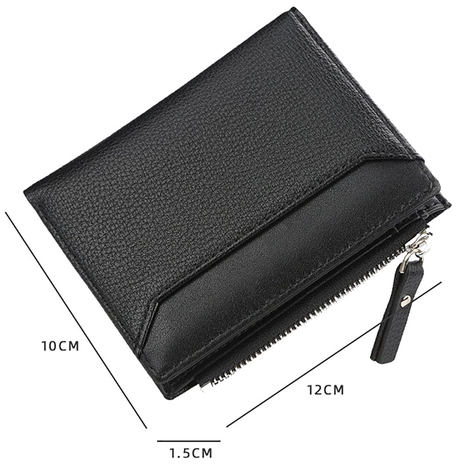 Portafogli da uomo con chiusura a scatto,Portafogli(Black)