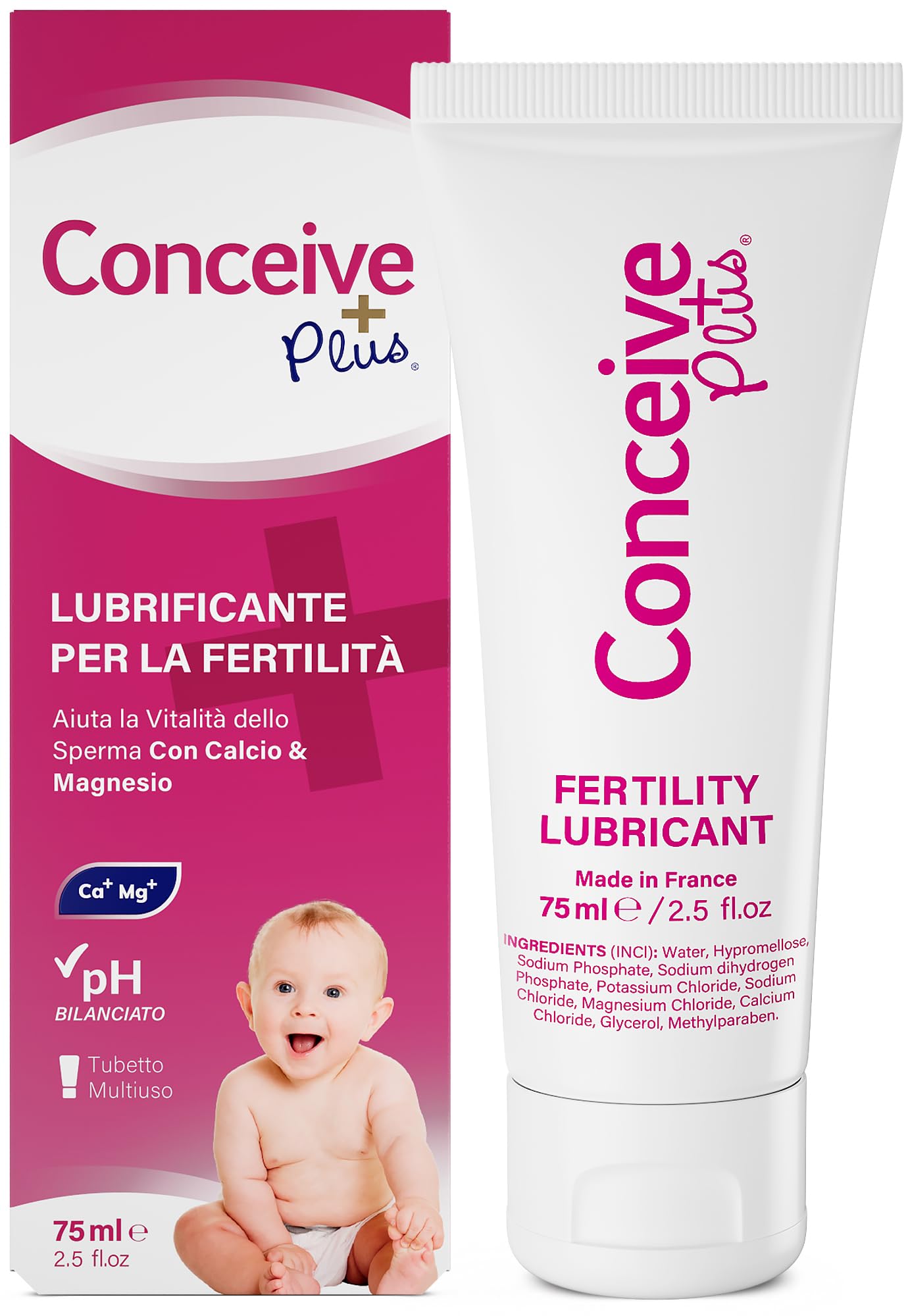 Sasmar Lubricante Conceive Plus Tubo 75 ml - 1 unidad, 75 mililitro, 1