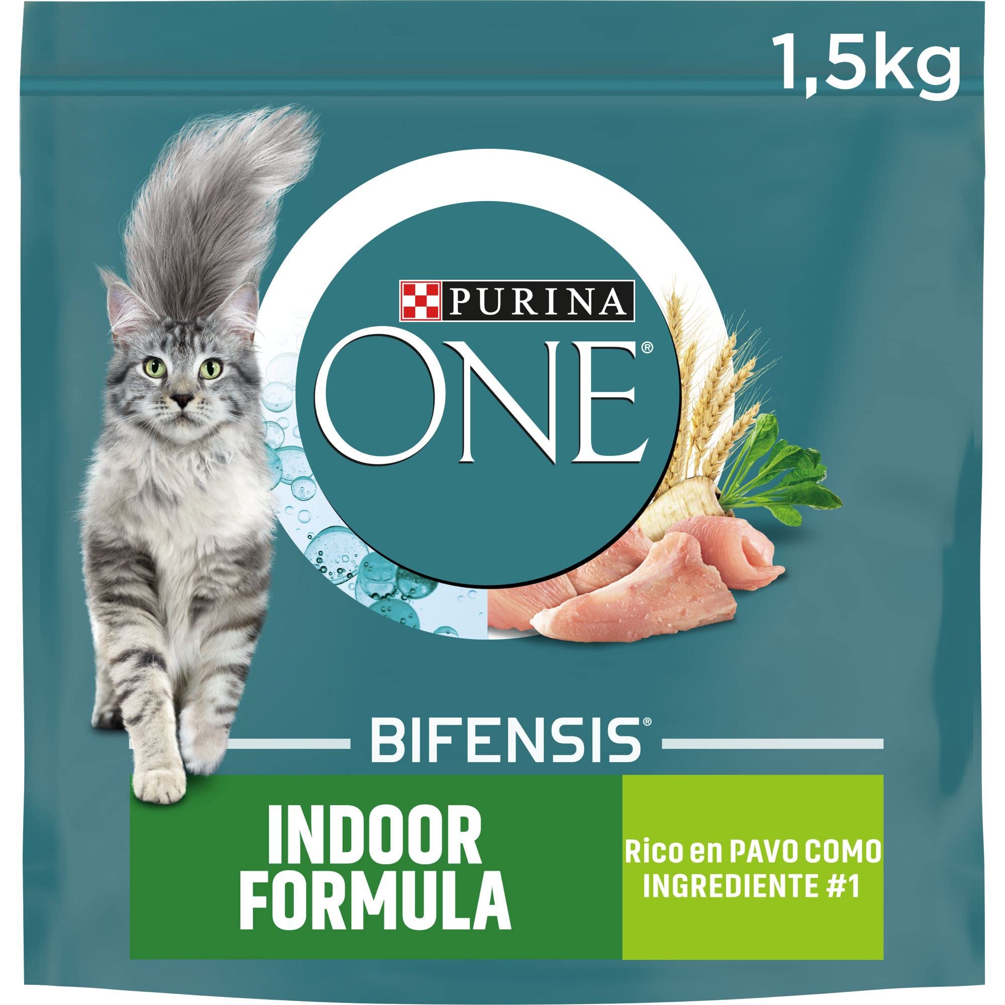 Purina One N.a. Bifensis Comida Pienso Para Gato De Interior Con Pavo, 6 Bolsas De 1,5Kg