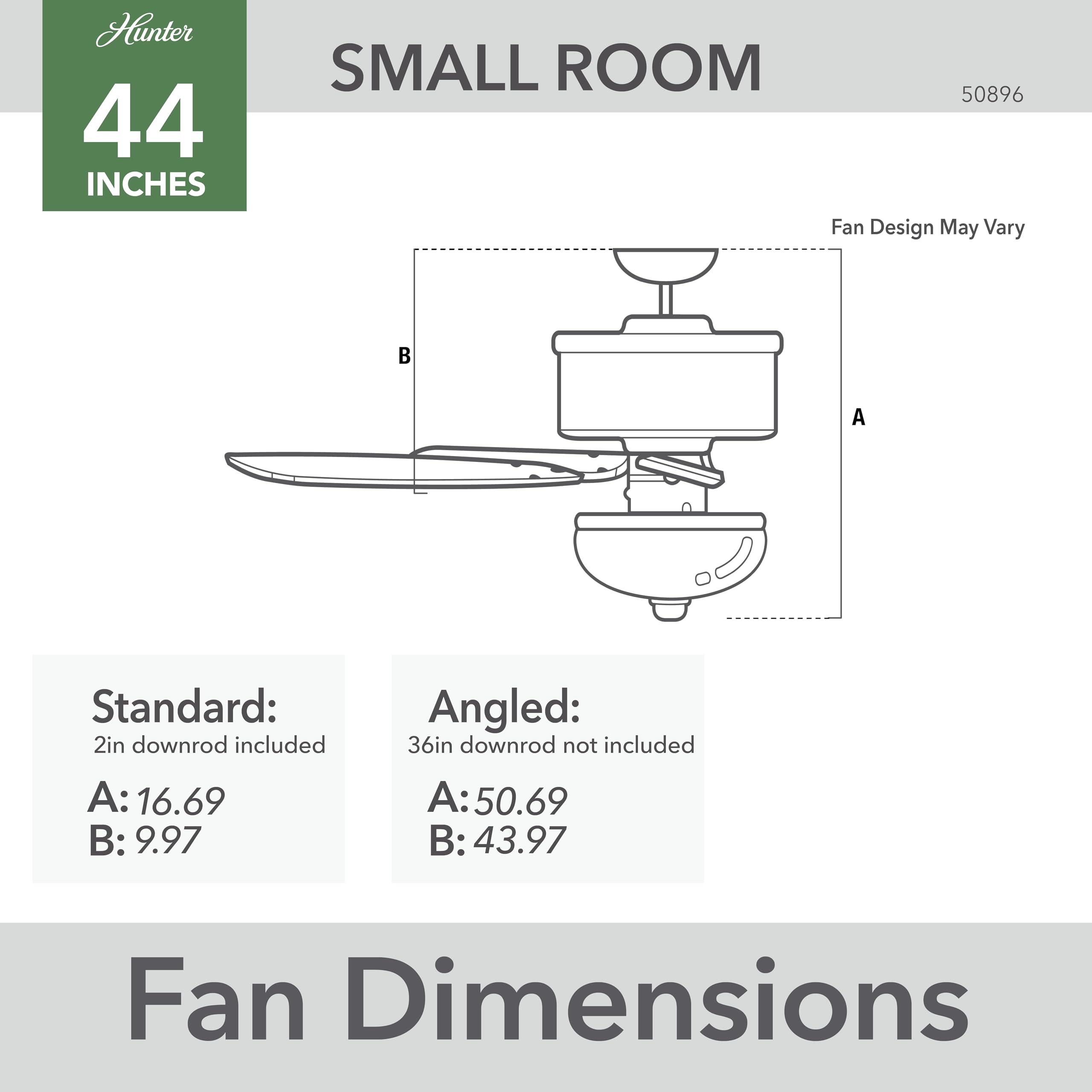 Hunter Fan Company 50896 Hunter Ventilador de techo Swanson de 44 pulgadas con luz LED de cuenco, bronce