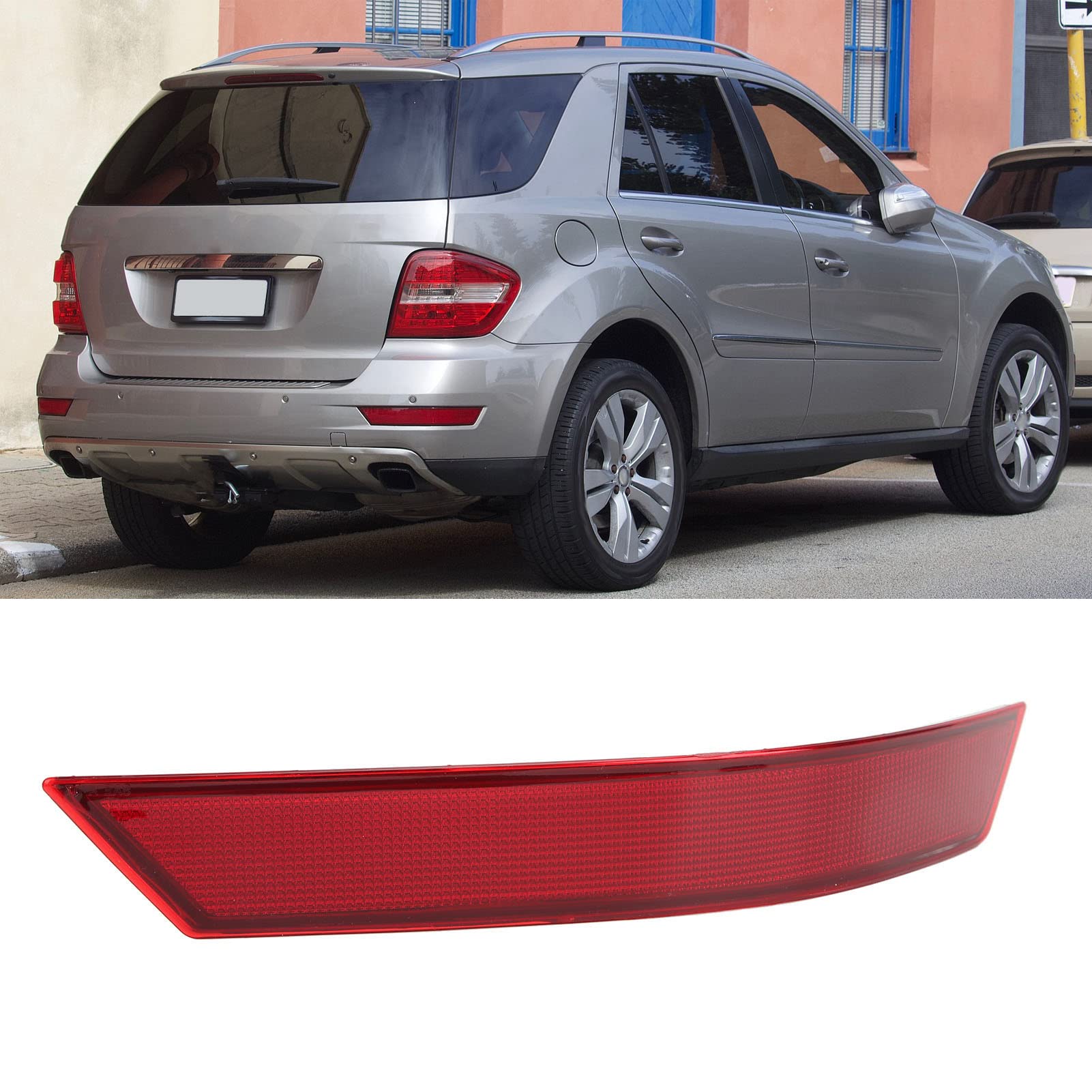 Paraurti Posteriore Riflettore Paraurti Posteriore Riflettore Abs Paraurti Posteriore Riflettore Rosso Aumenta la visibilità Dell'auto Sostituzione per -Benz Classe M W164 (Destra