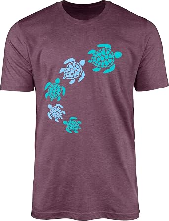 Sea Turtle Spiral T-Shirt for Men Women Ocean Graphic Tee Minimalist Coastal Marine Life Design Unisex Summer Shirt