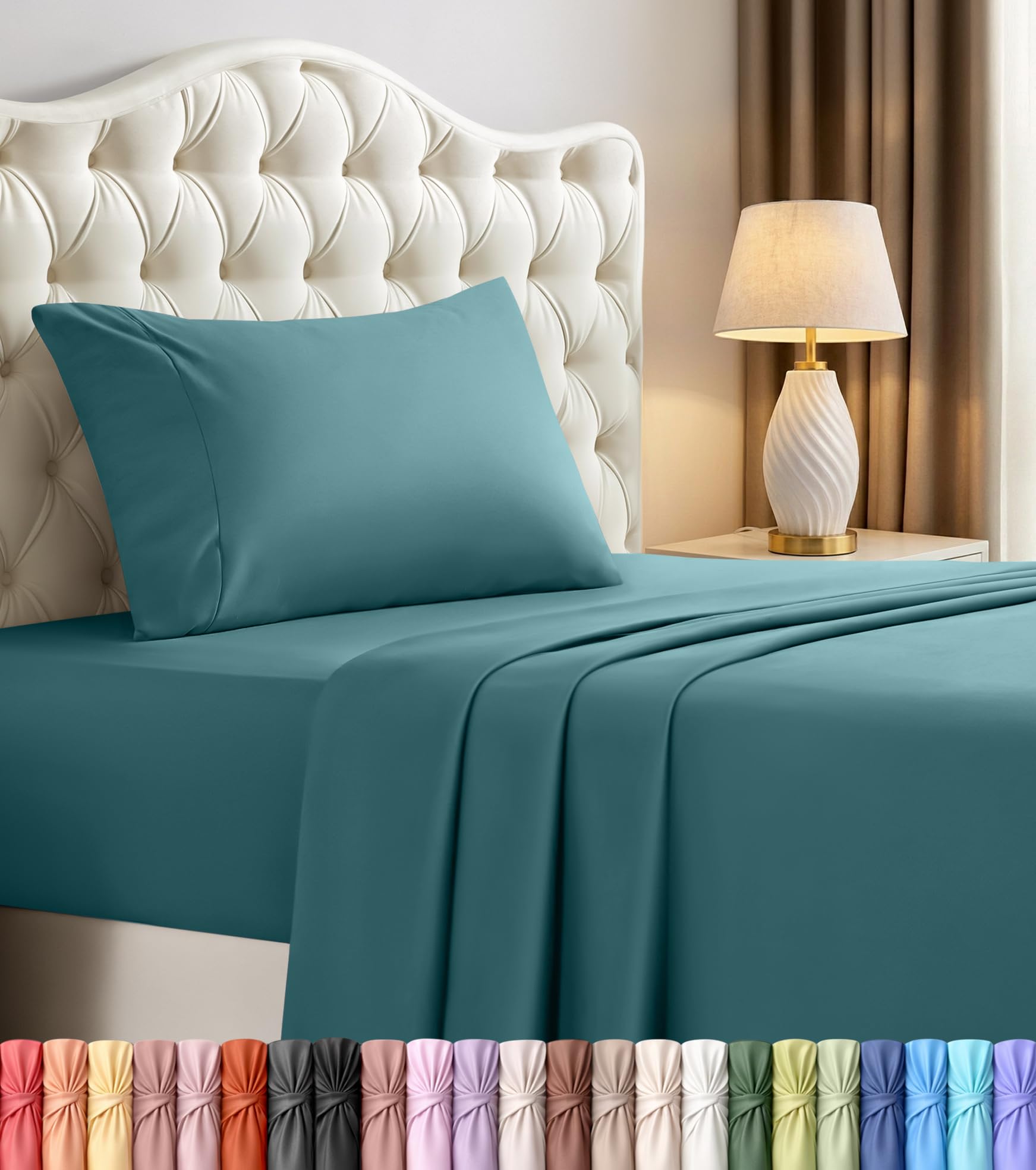 Utopia Bedding Denim Blue Twin Sheets - 3 Piece Bedding - Brushed Microfiber - Shrinkage And Fade Resistant - Easy Care (Twin, )