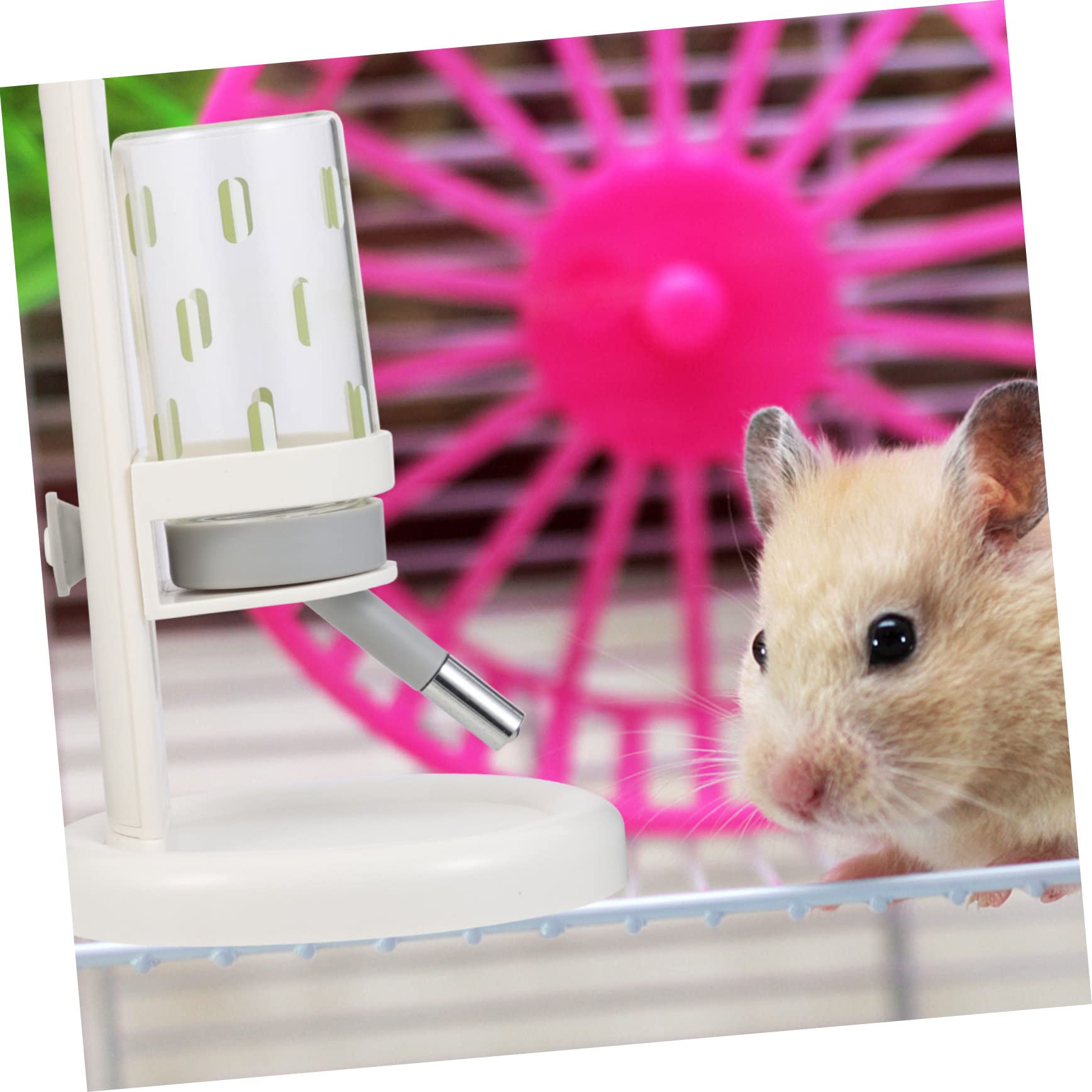 FOMIYES Hamster Trinkflasche mit Ständer aus ABS und Glas Tropfsicher und Einfach zu Beobachten für Kleine Haustiere im Haushalt