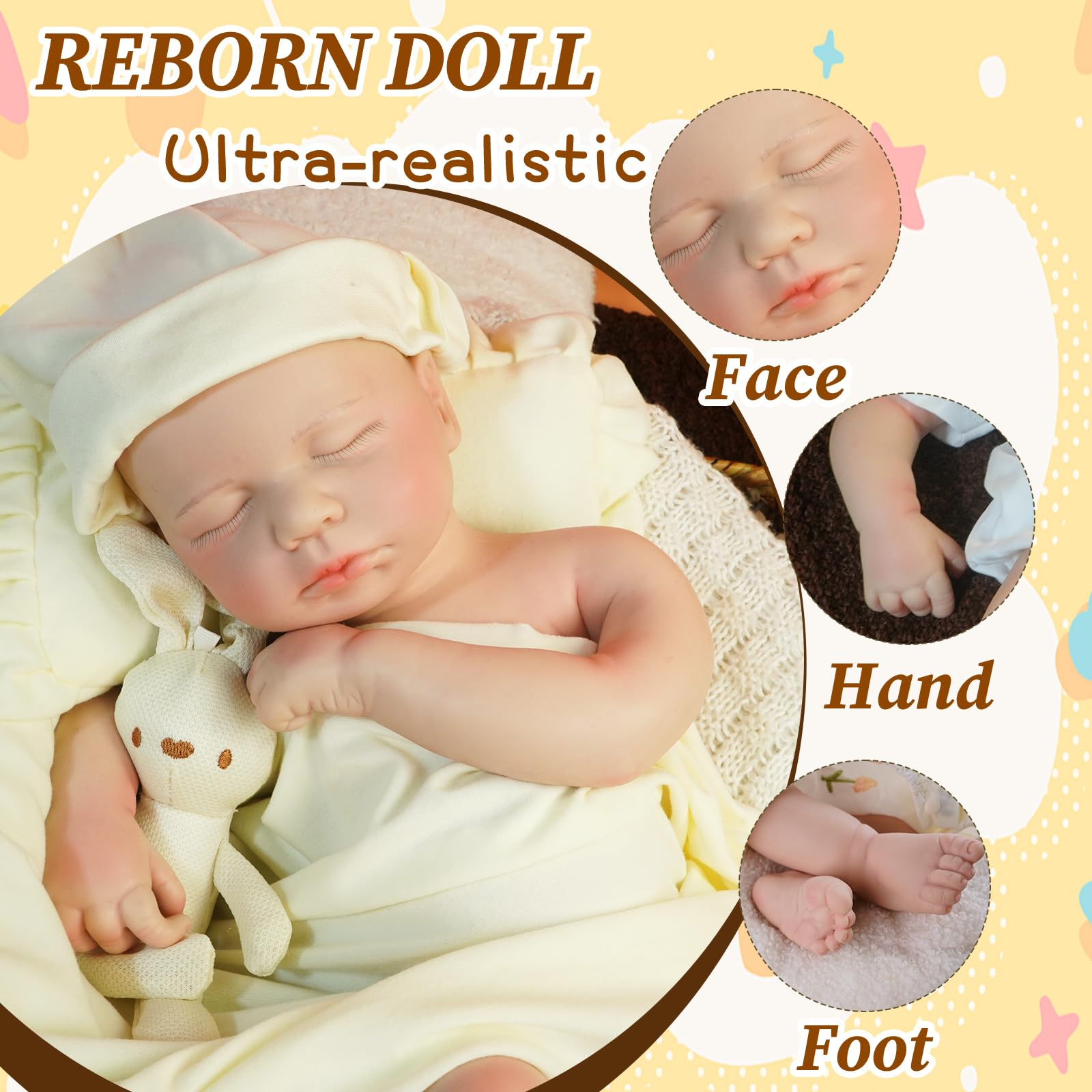 Reborn Baby Vollsilikon Junge 47 cm Realistische Reborn Baby Puppen Neugeborene Silikon Puppen