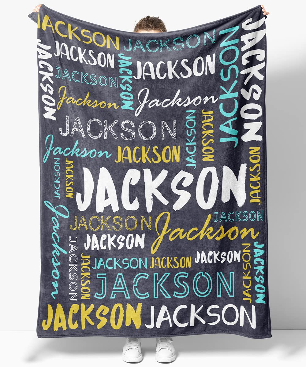 WOOD MEETS COLOR Personalized Blankets for Kids with Names,Customized Blankets with Name for Adult,Custom Blanket,Gift for Birthday Christmas Valentines Day Gift