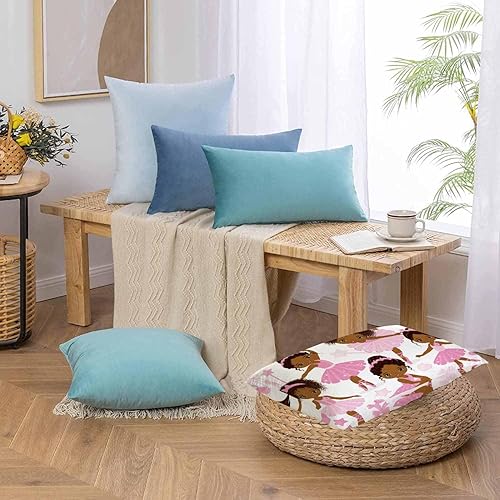 Miniatura 5 de AOYEGO Funda de almohada para bebé niña, bailarinas afroamericanas, lazos, zapatos de ballet, muñeca de baile, funda de almohada para dormitorio,