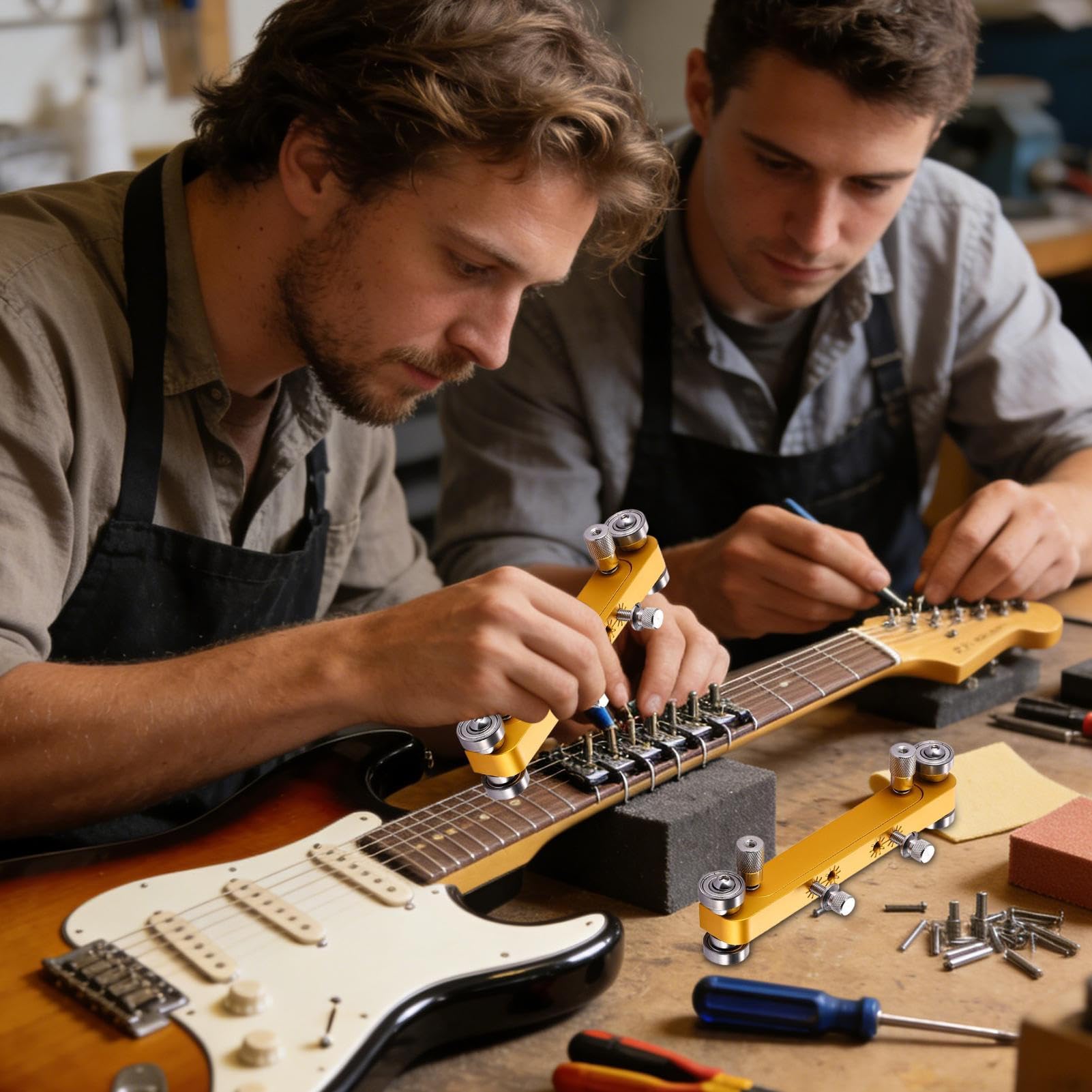 Levigatrice per sillet e cavalletto per chitarra, strumento di levigatura regolabile, levigatrice a sillet per chitarra, per la fabbricazione e la riparazione di strumenti musicali