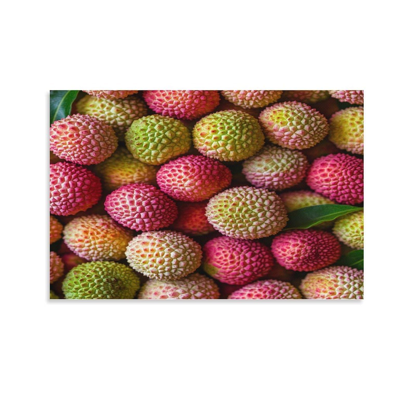 CPLVKWRQJ Fresh Lychees Individual Tropical Fruit Style Canvas Artwork - Bedroom Canvas Painting Easy to Clean Space Transformer Decor 20x30inch(50x75cm)