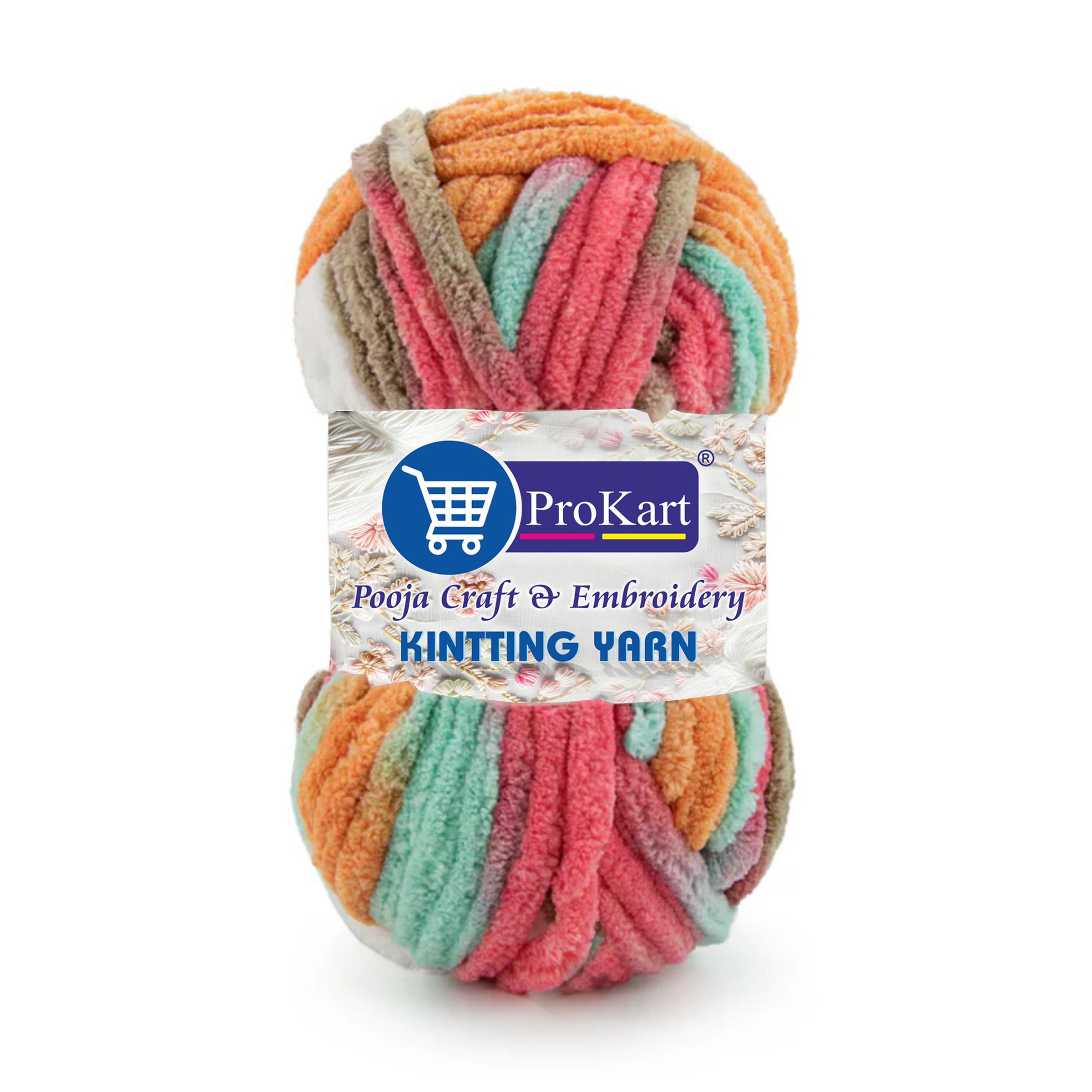 ProKart Blanket Yarn Supersoft Knitting Wool Ball | Plush & Cuddly, Chenille Yarn | (1 Ball/100 Gram Each) | Multi Colour Hand Knitting and Crocheting Yarn Ball Suitable for Craft, Sweaters, Babywear, Baby Blankets (Multicolor- MLB002, Pack of 2)